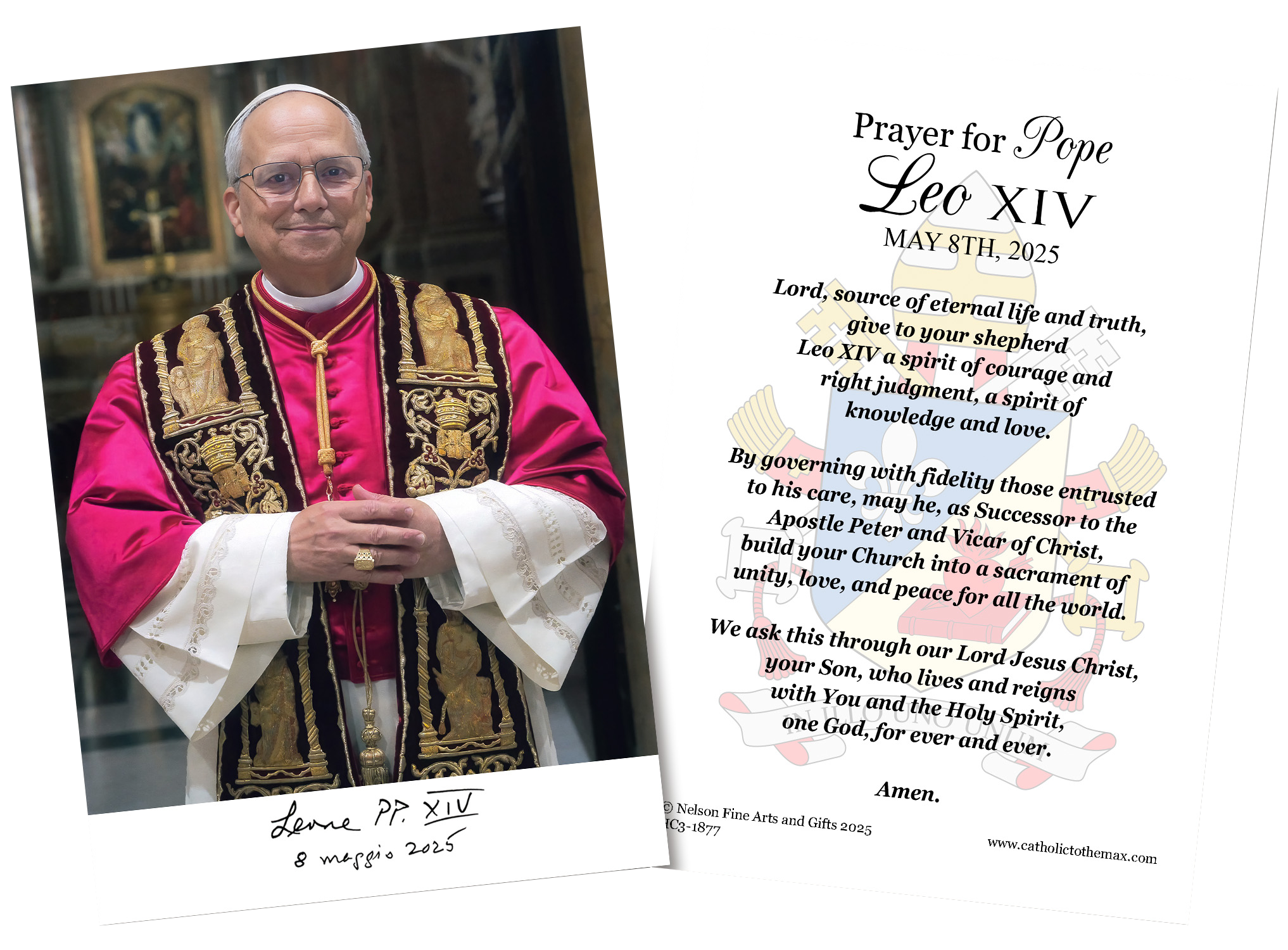 Pope Leo XIV Official Portrait 4x6 Holy Cards