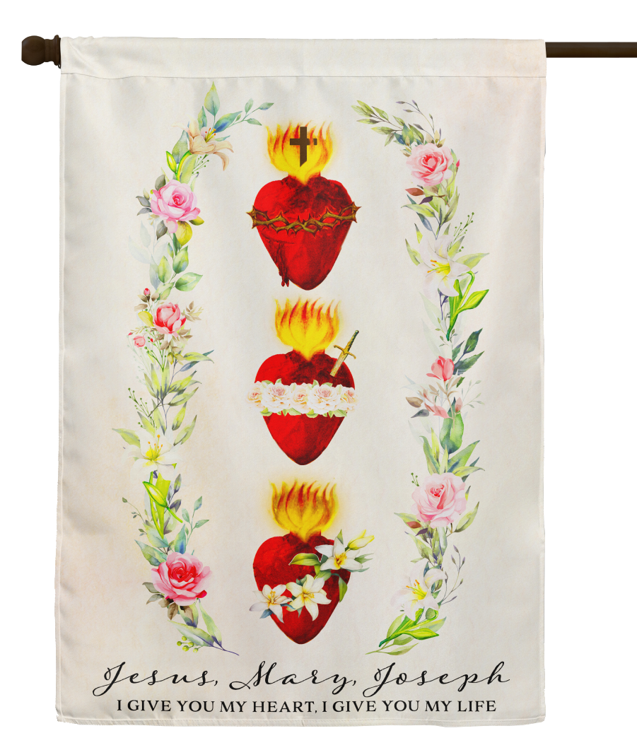 Three Hearts of the Holy Family House Flag