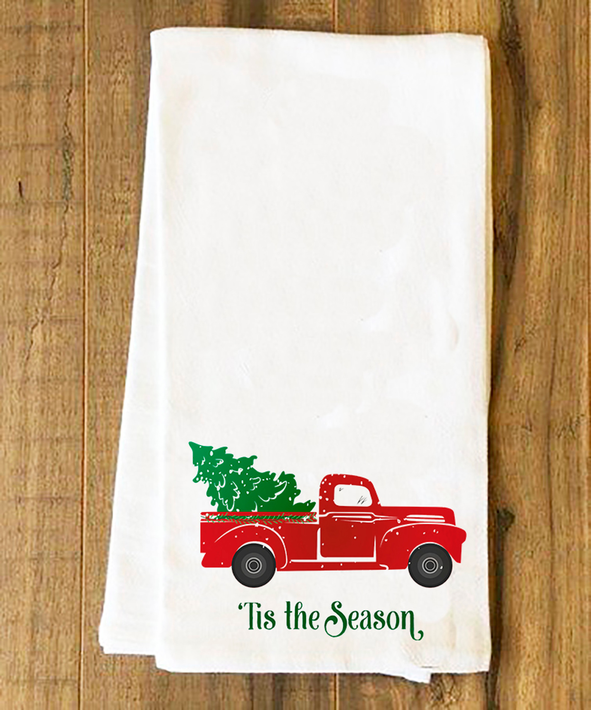 Christmas Truck Tea Towel