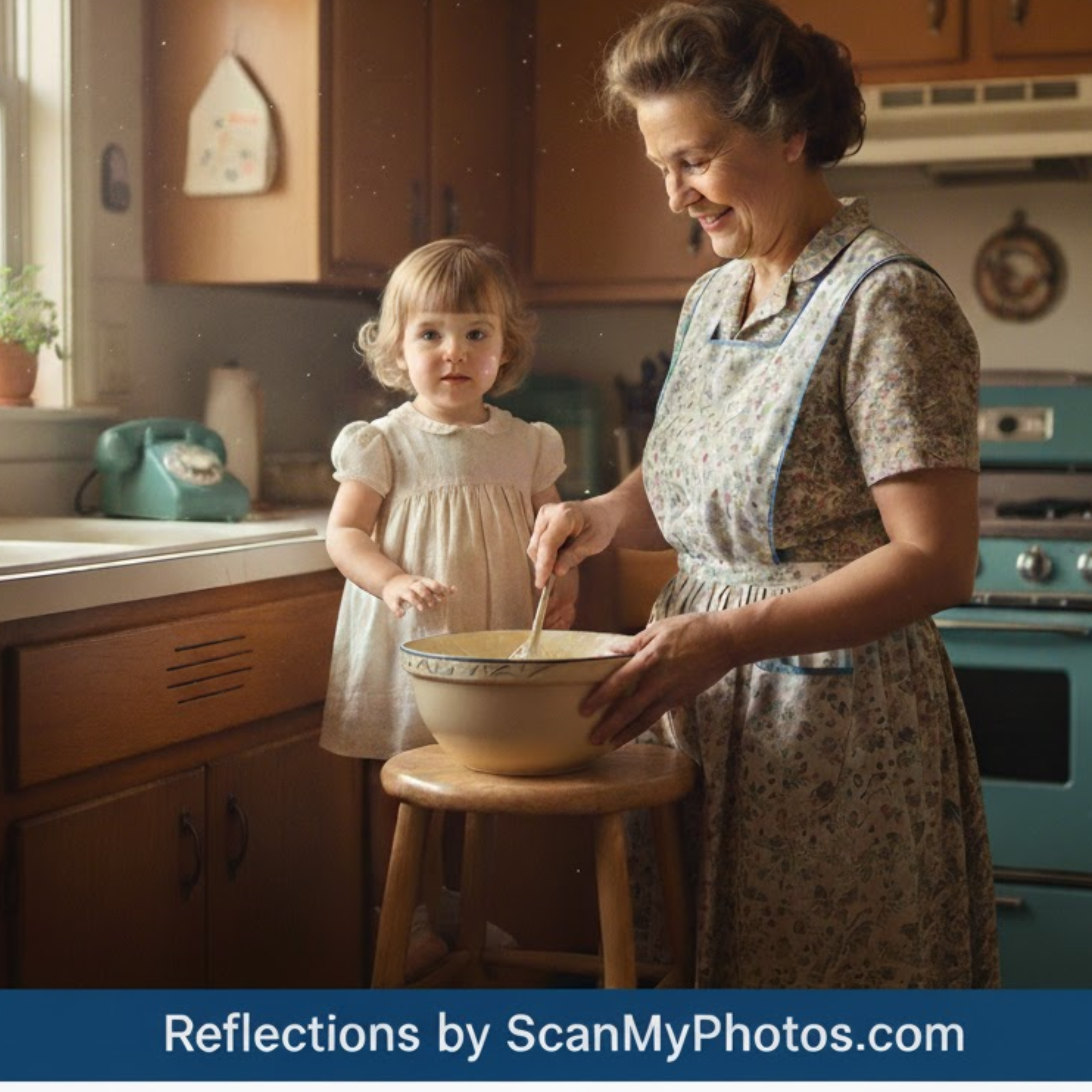 Photo of a grandmother sharing a special moment with her granddaughter 