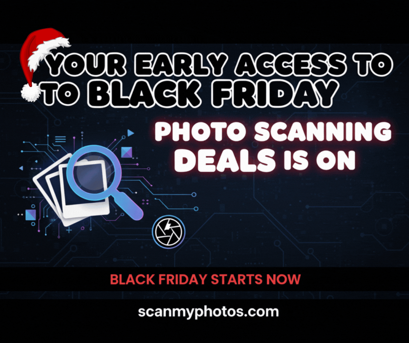 Black Friday photo scanning deals. Big savings from ScanMyPhotos.com