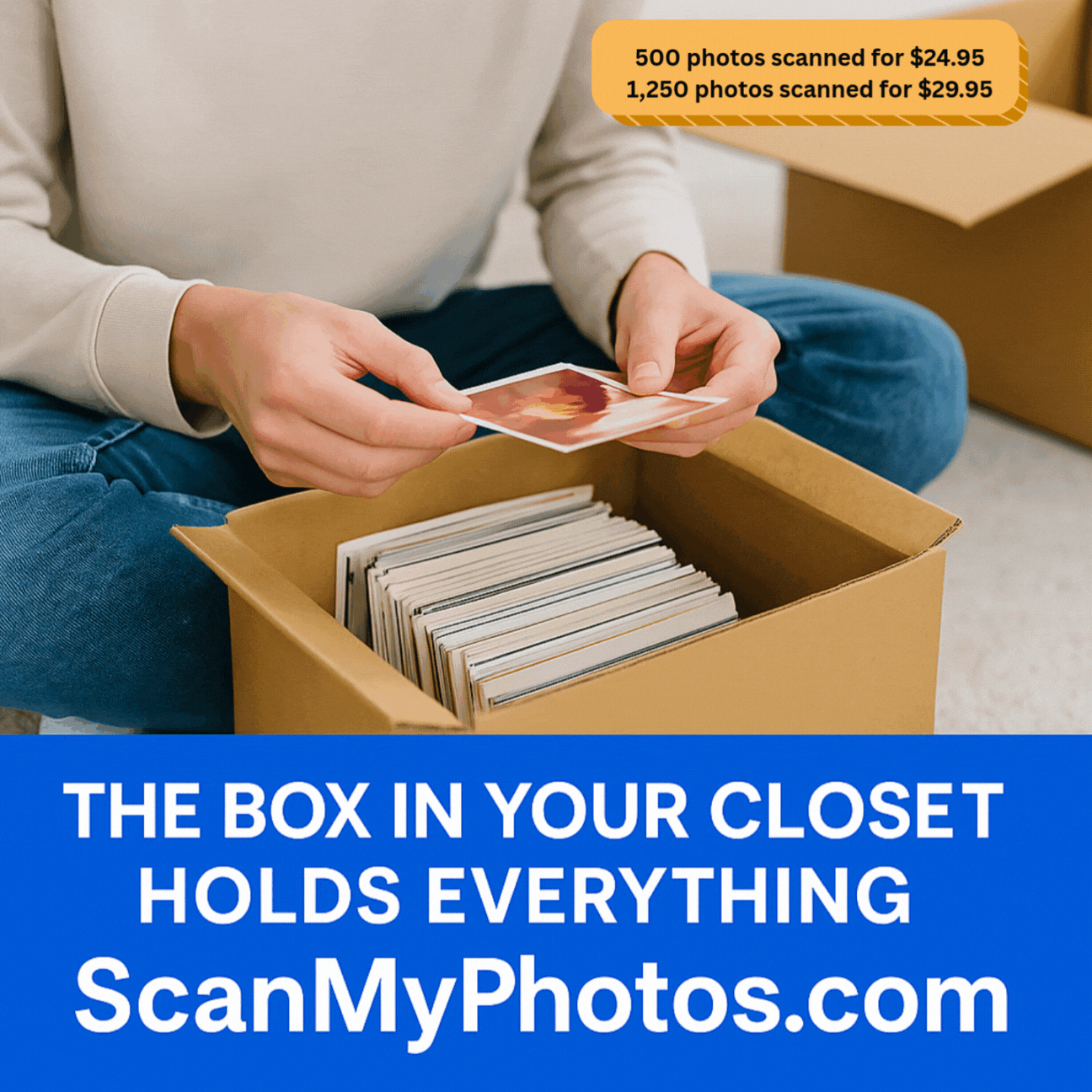 Digitize 1.250 pictures for $29.95 at ScanMyPhotos today
