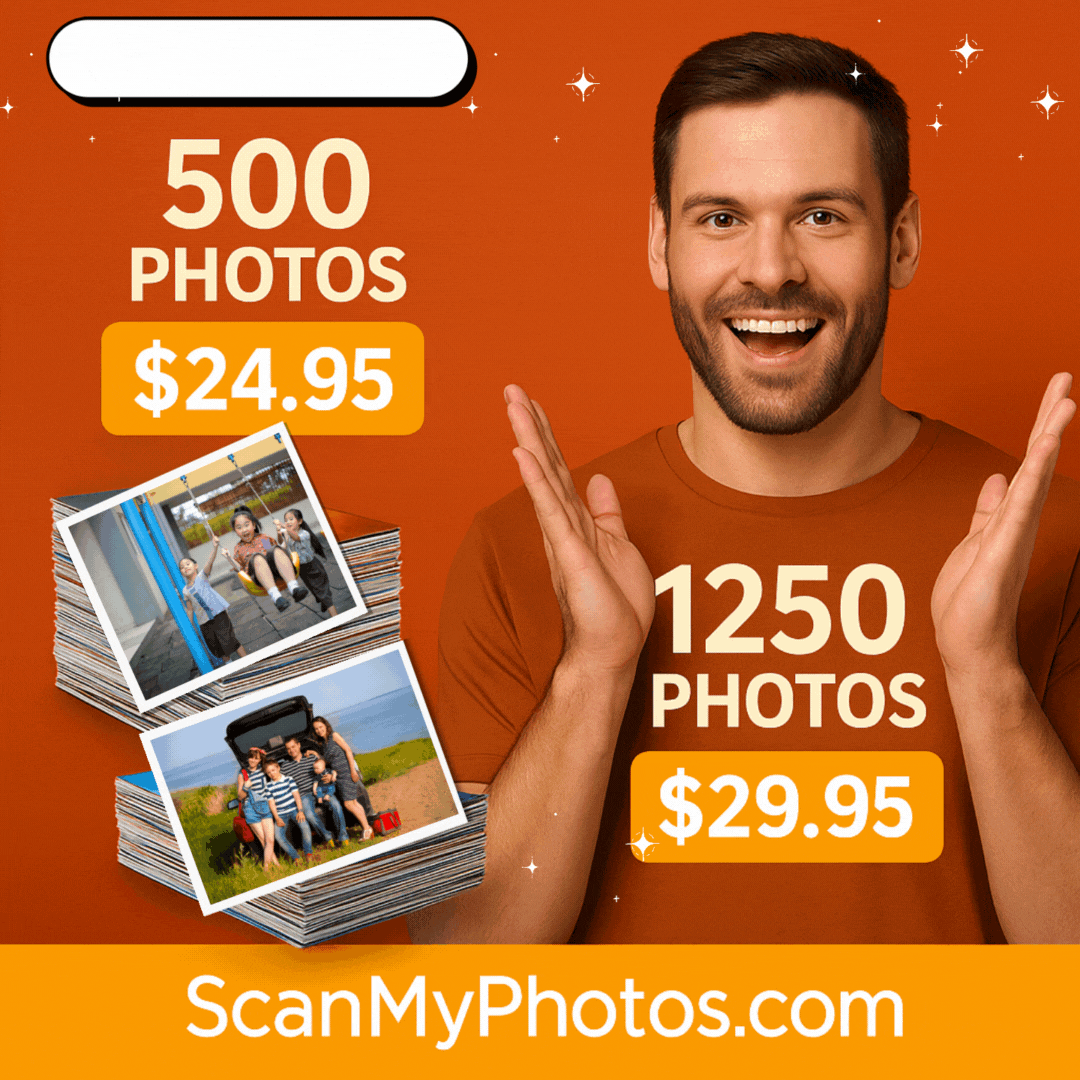 Digitize 1.250 pictures for $29.95 at ScanMyPhotos today