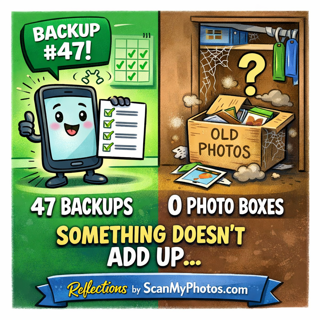 The only copies of your childhood live in a photo box. Not backed up. Not digitized.