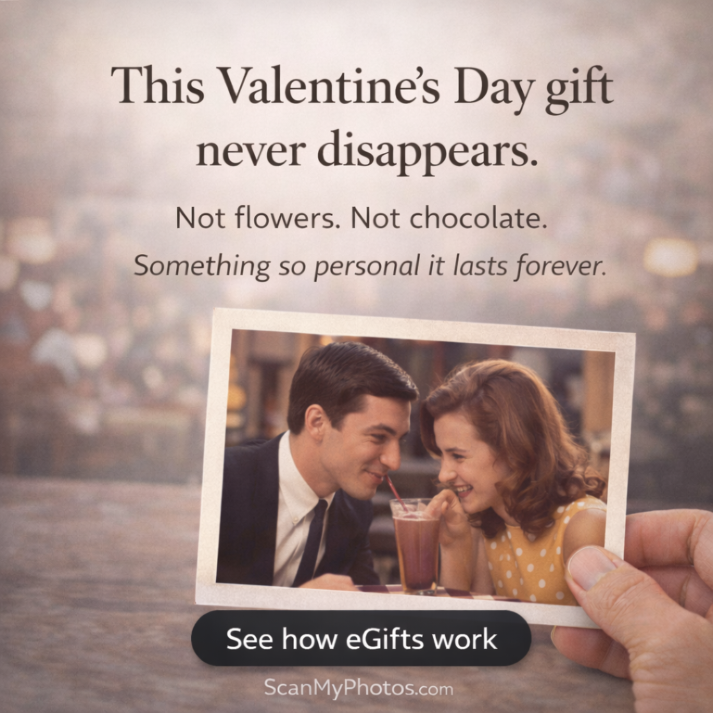 Valentine's Day last minute photo scanning eGift certificates.