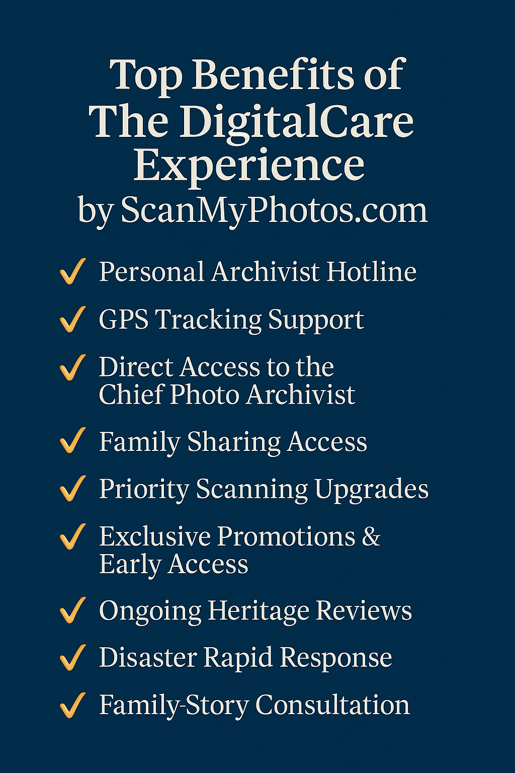 this image is of the top benefit of the DigitalCare Experience by ScanMyPhotos