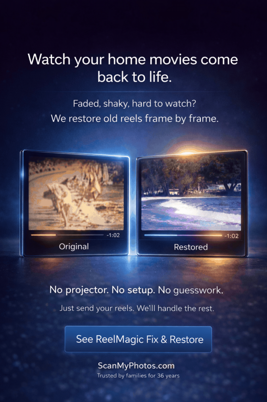 Restore and fix your reels of home movie film