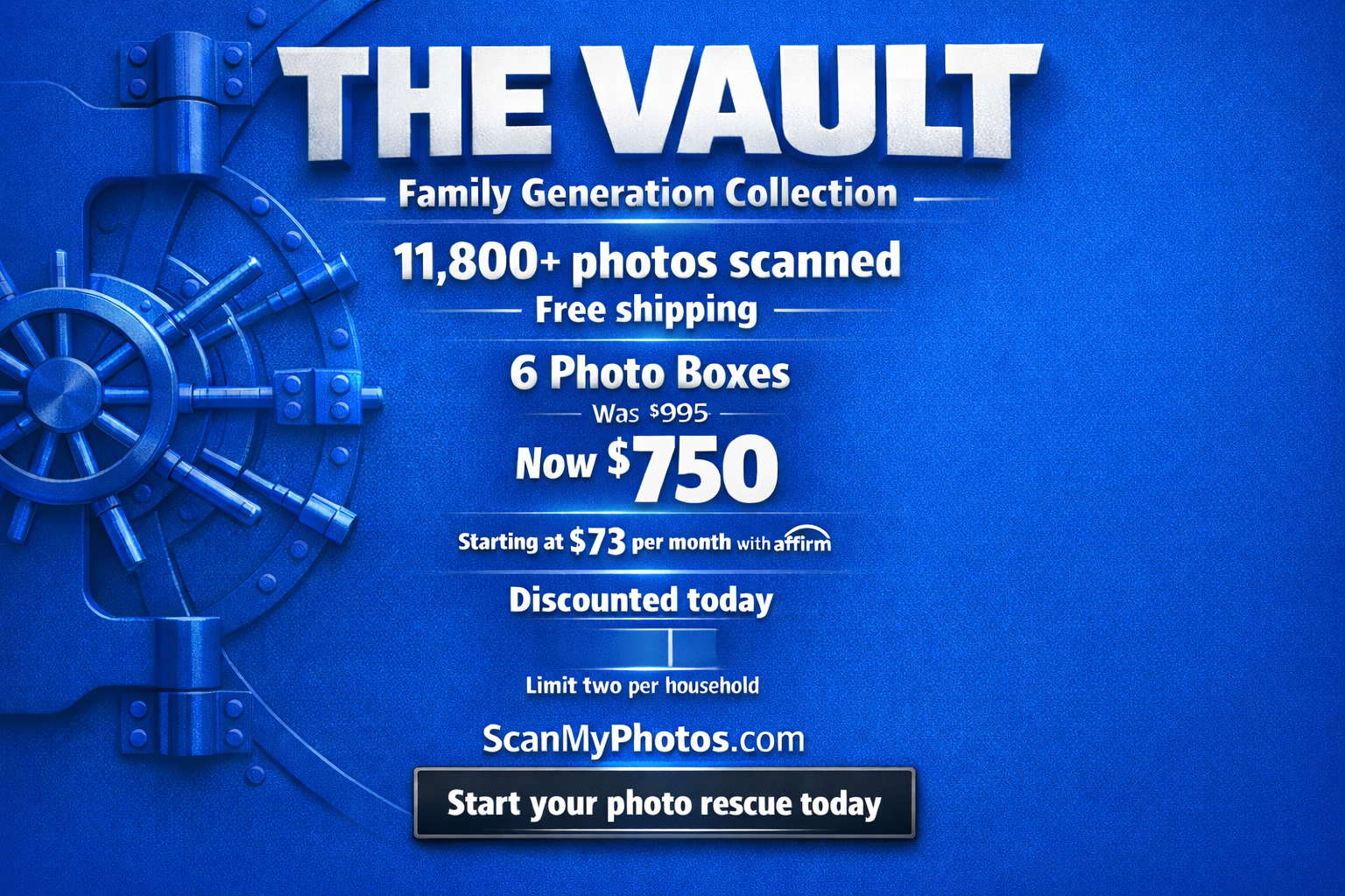 11,800+ pictures digitized with free S/H for $750.