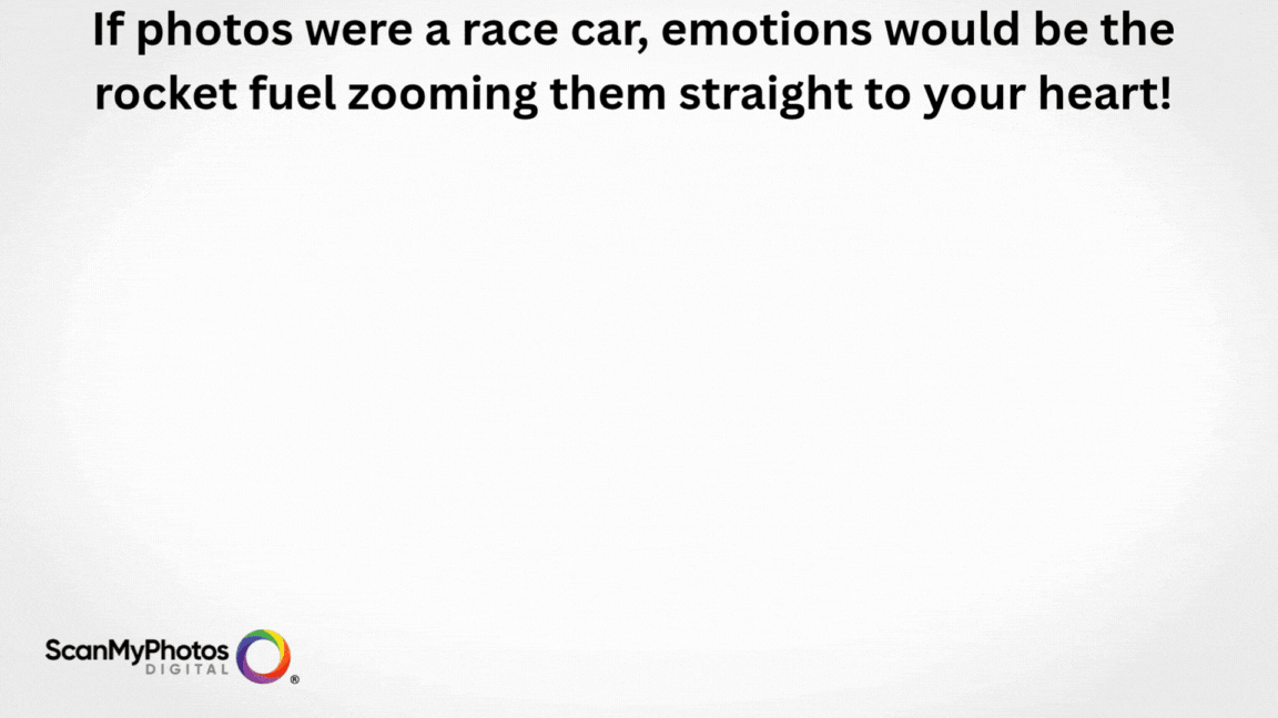 Picture of photos transformed into a race car to touch your heart after scanning at ScanMyPhotos