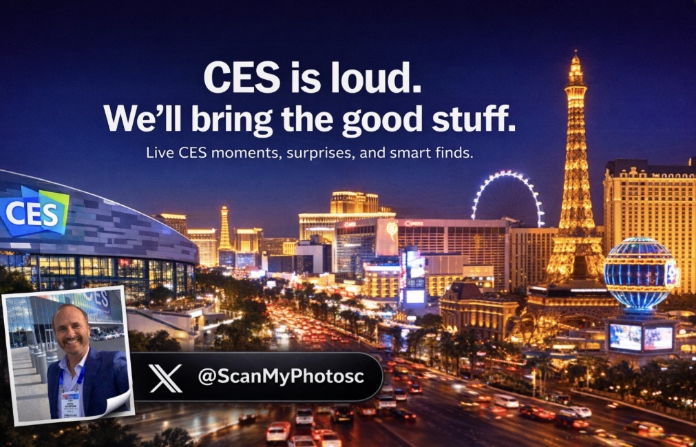 Follow the news live from CES on Twitter -- http://www.Twitter.com/ScanMYPhotosc