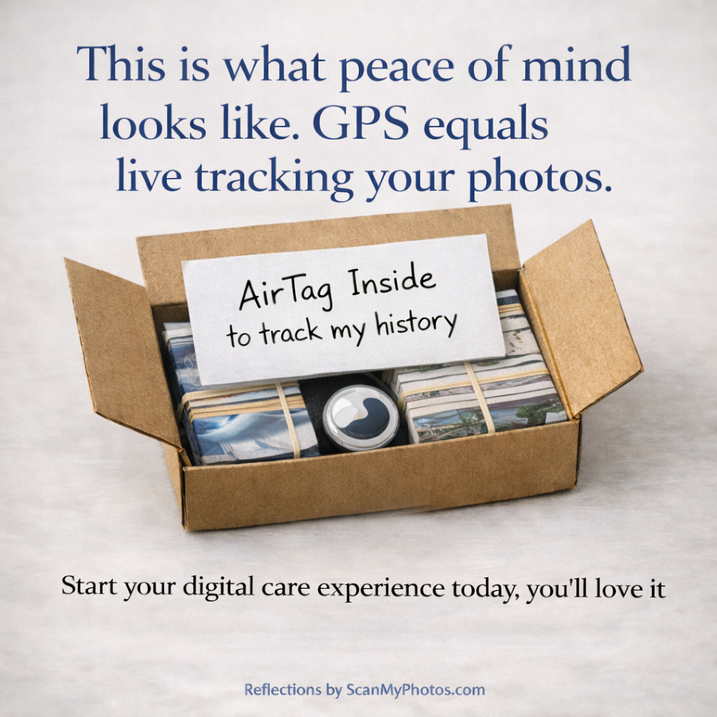 add a GPS tracker with your photo scanning order