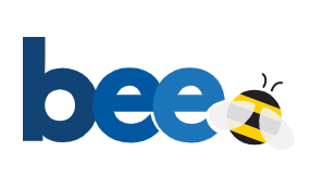 bee logo with an illustration of a bee.