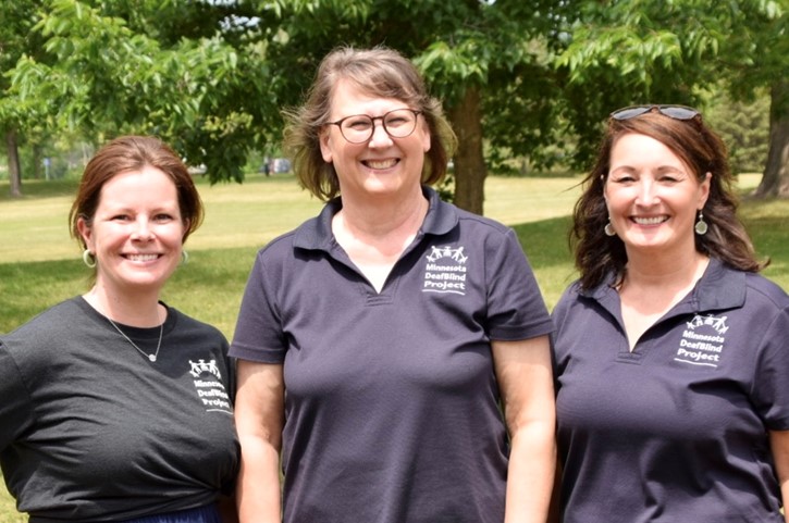 The BrightWorks Minnesota DeafBlind Project team (left to right): Brandy Sebera, Ann Mayes, and Deanna Rothbauer.