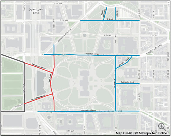 Capitol Hill Road Closure Map