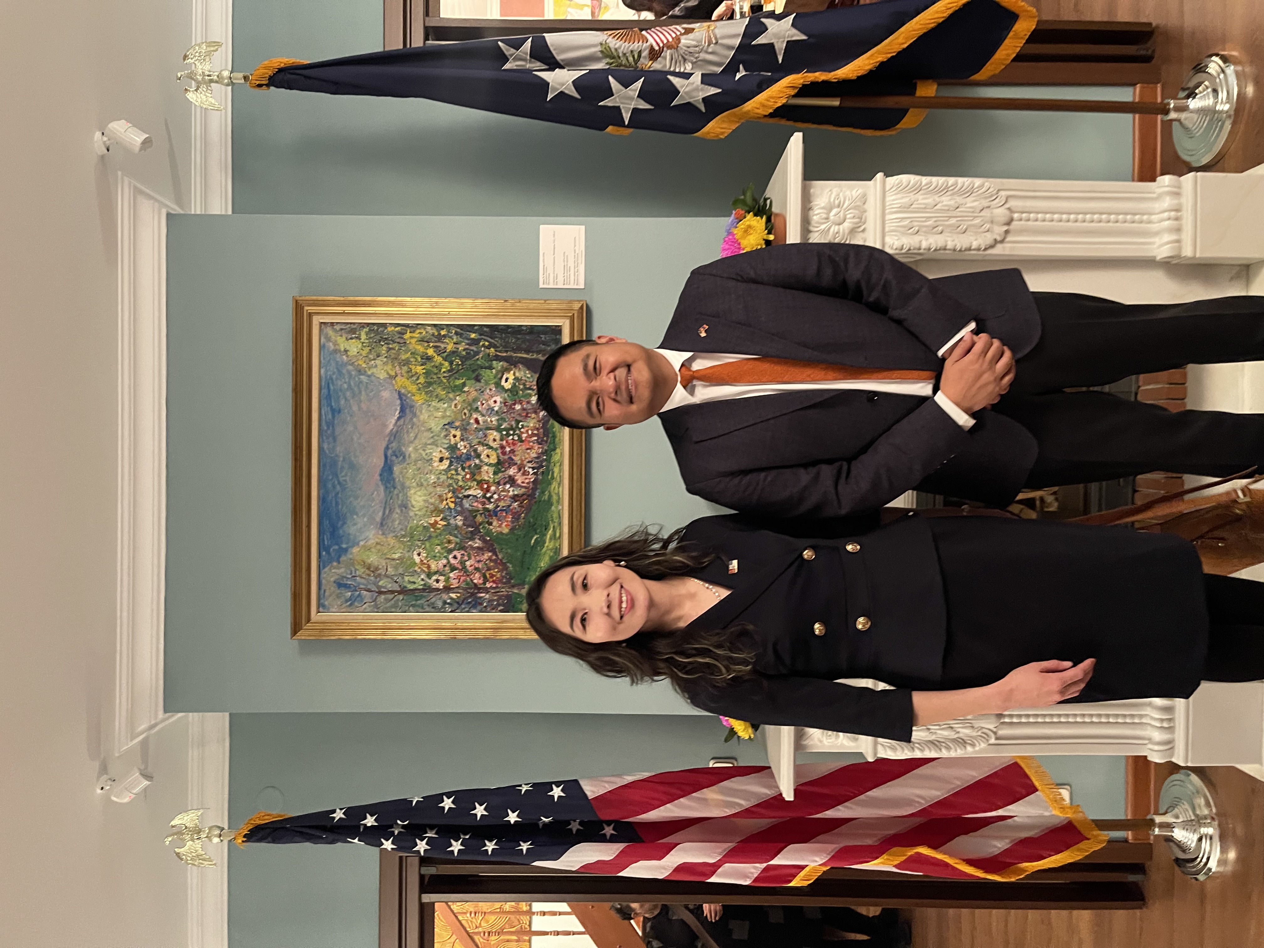 ACMS Director of Partnerships and Outreach Ms Davaasuren with U.S. Ambassador H.E. Richard Buangan