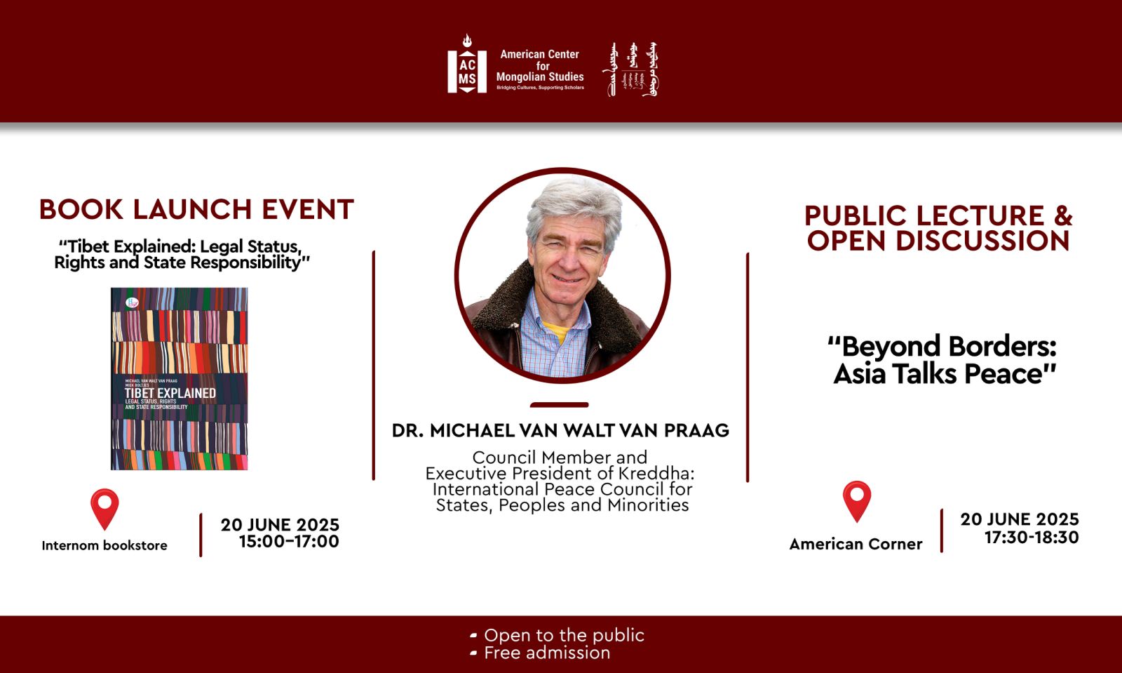 A flyer featuring the event title, speaker name and affiliation, date, time, and location, all described in the text below the flyer.