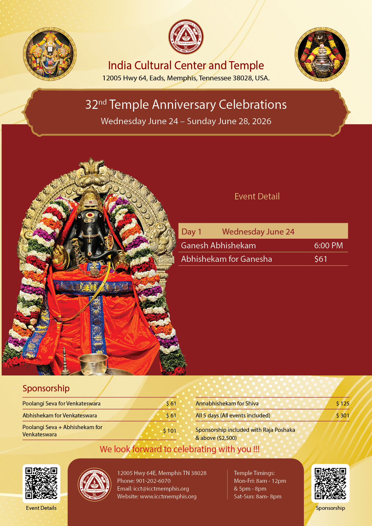 31st Temple Anniversary Celebrations