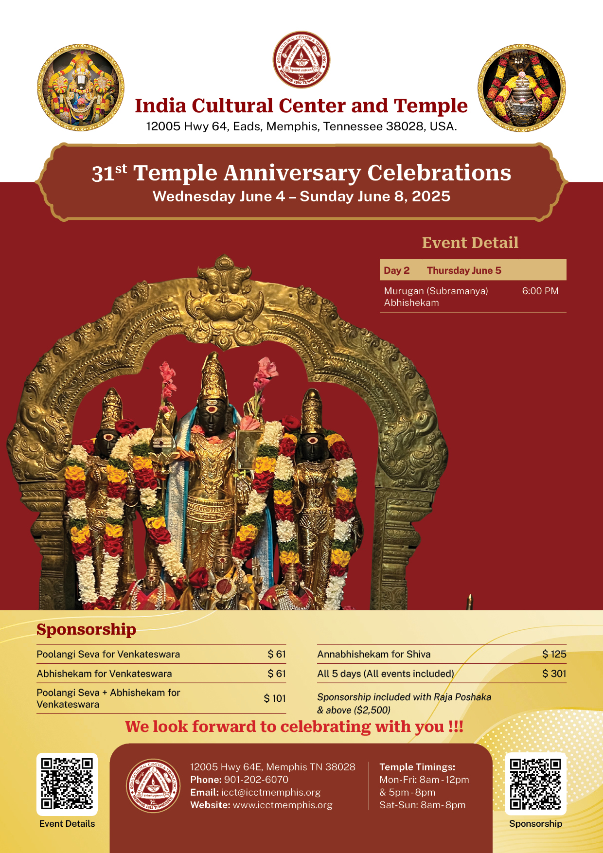 31st Temple Anniversary Celebrations