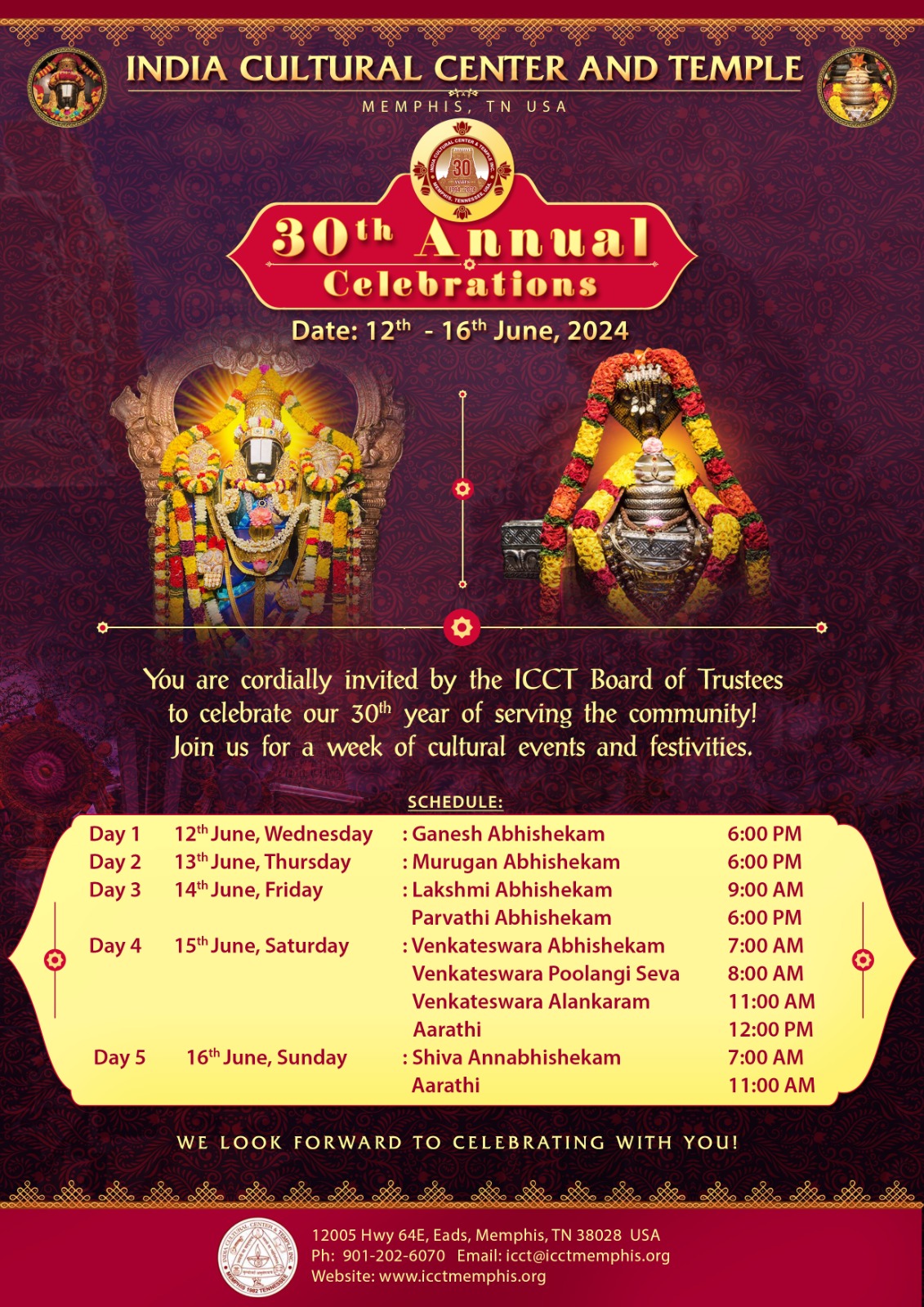 30th Temple Anniversary Celebrations