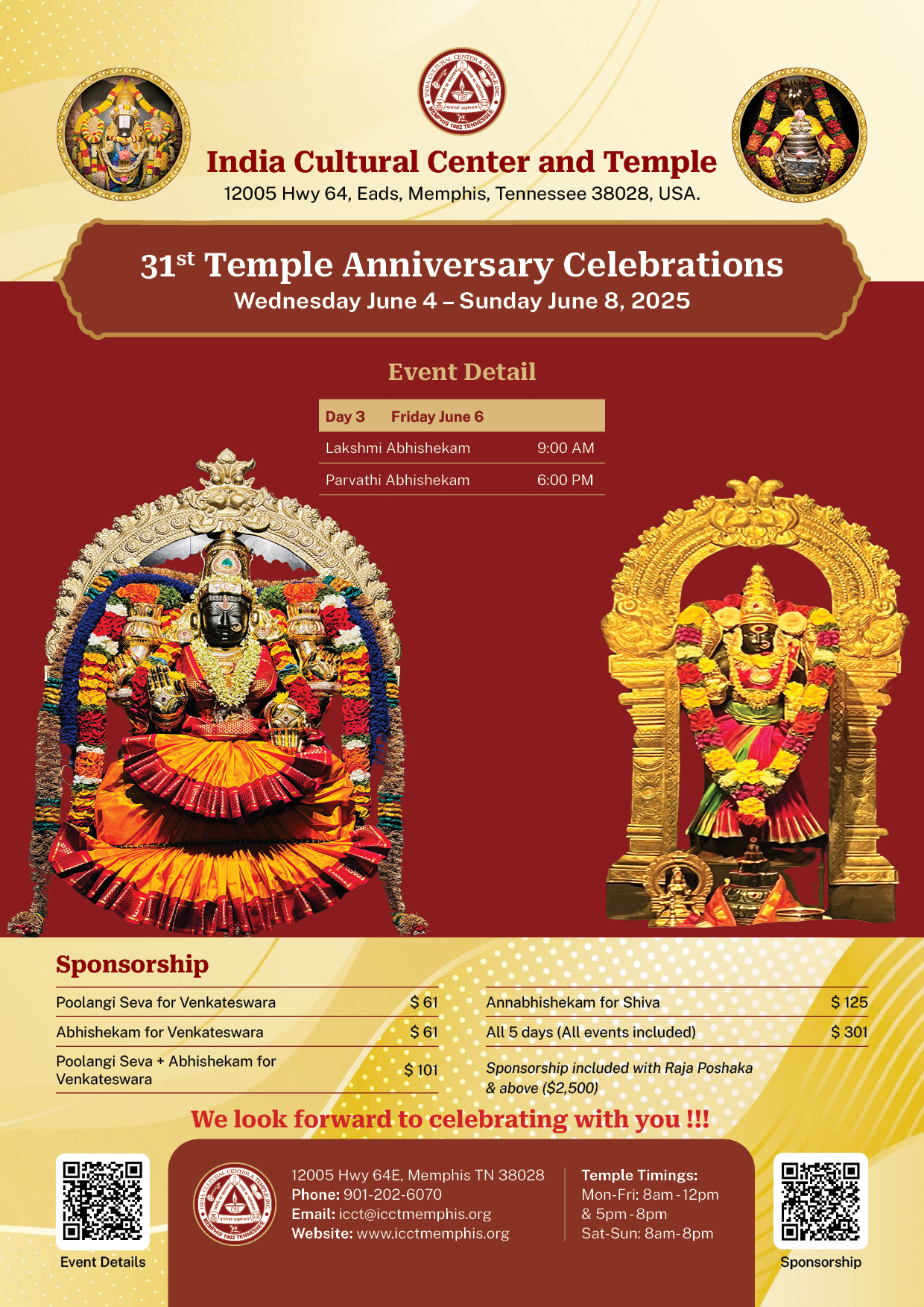 31st Temple Anniversary Celebrations