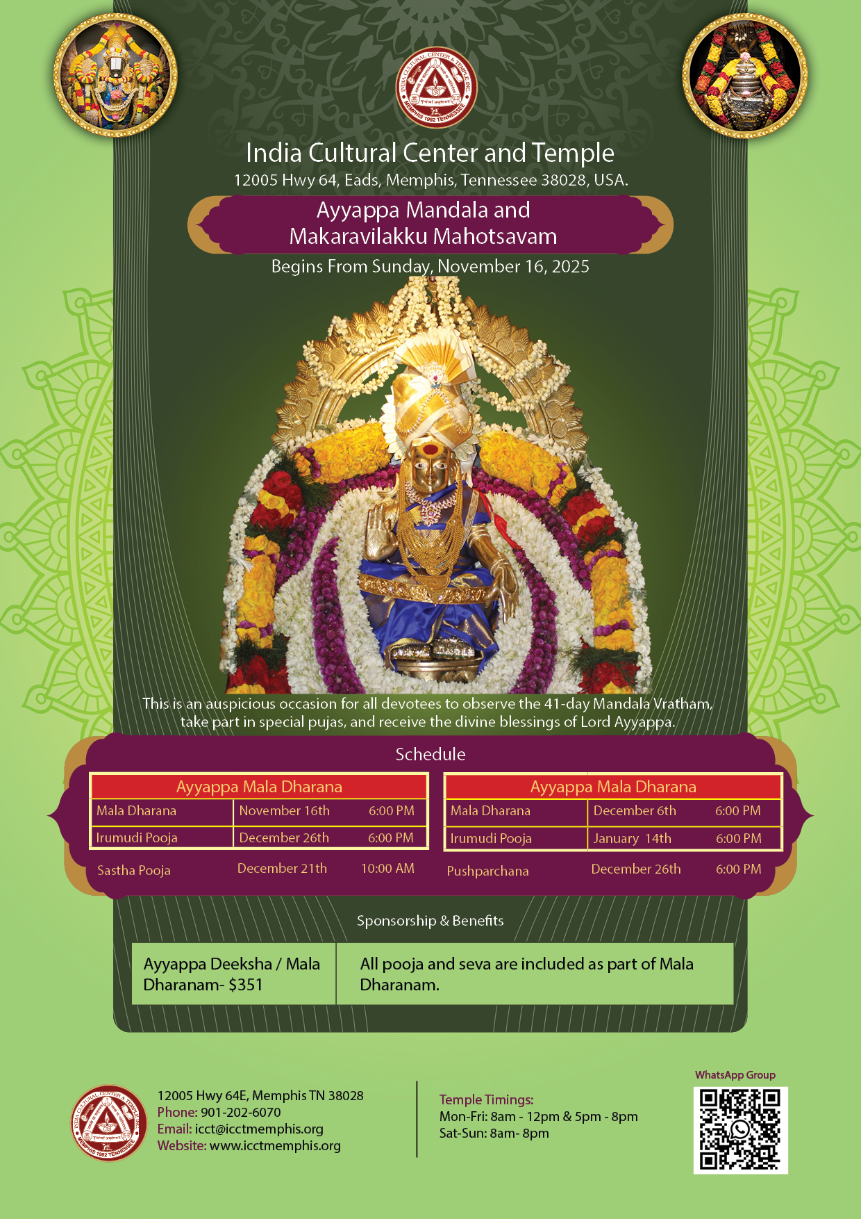 Ayyappa Mandala and Makaravilakku Mahotsavam - Vrischika Sankramanam