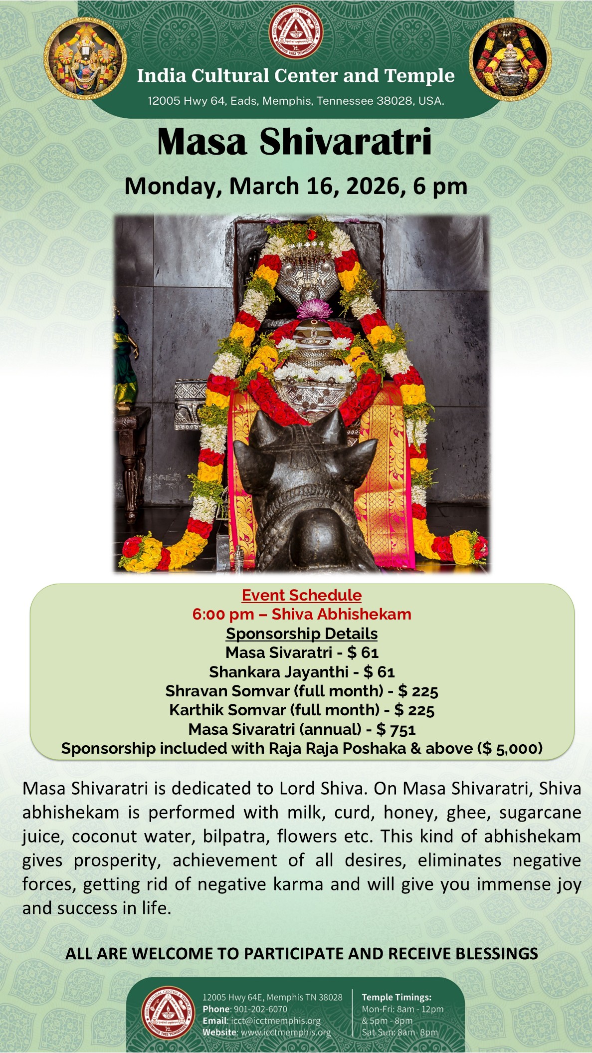 Masa Shivaratri – Shiva Abhishekam