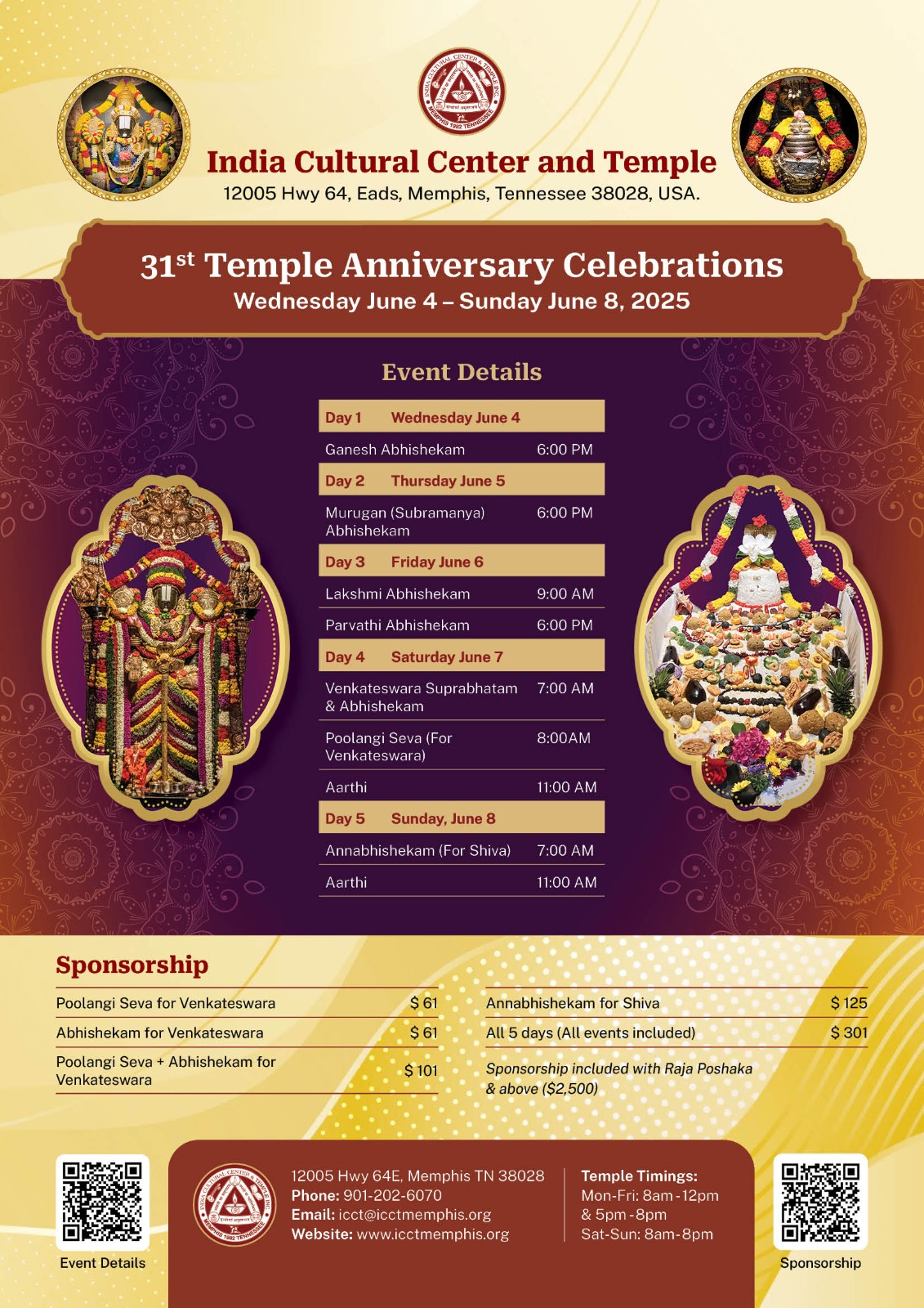 31st Temple Anniversary Celebrations
