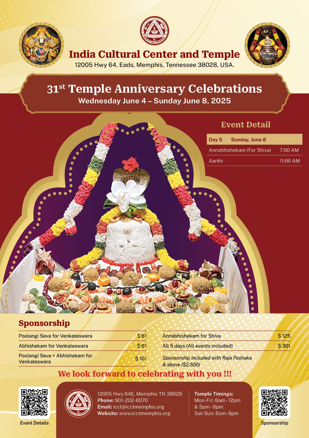 31st Temple Anniversary Celebrations