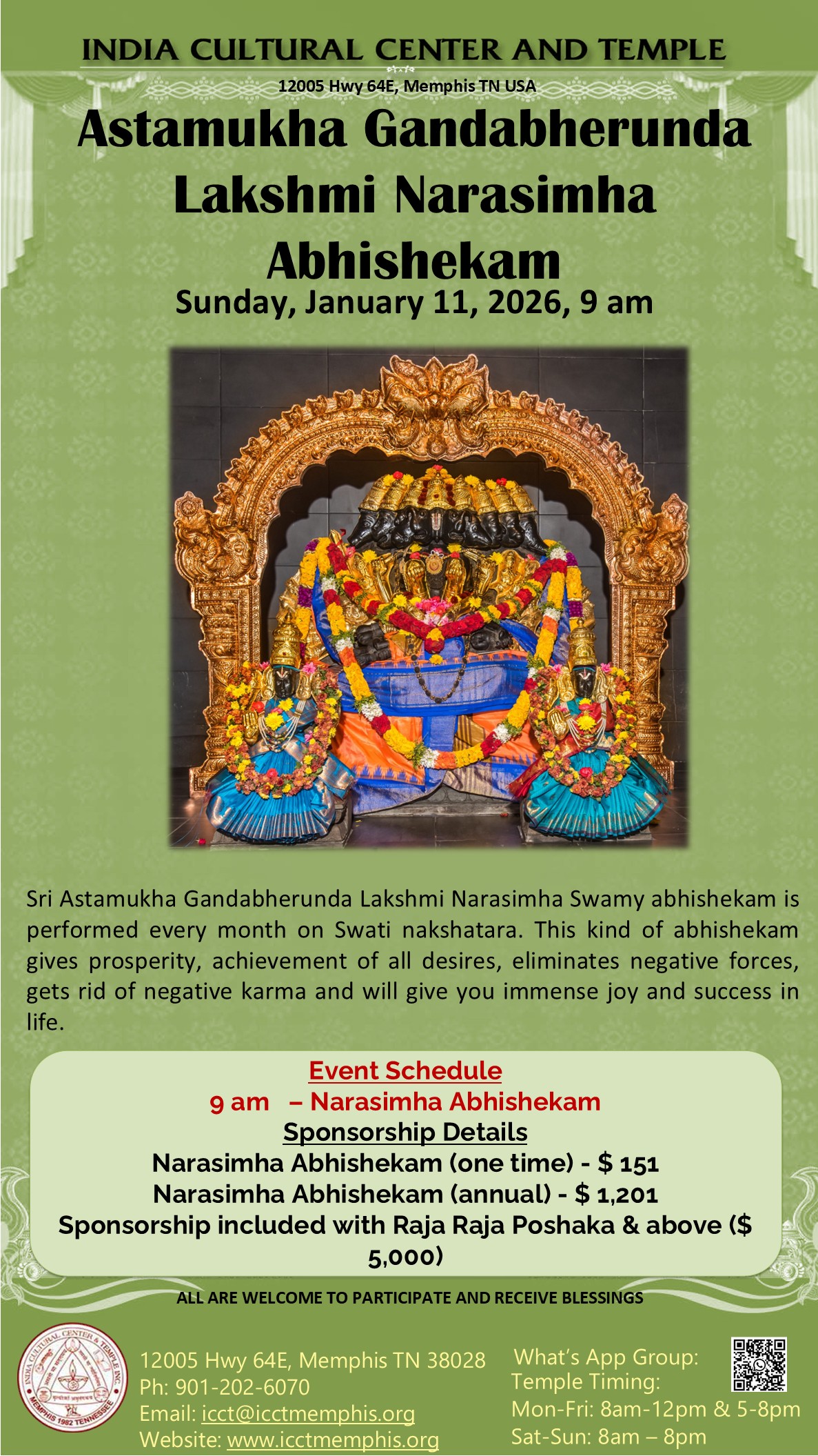 Astamukha Gandabherunda Lakshmi Narasimha Abhishekam
