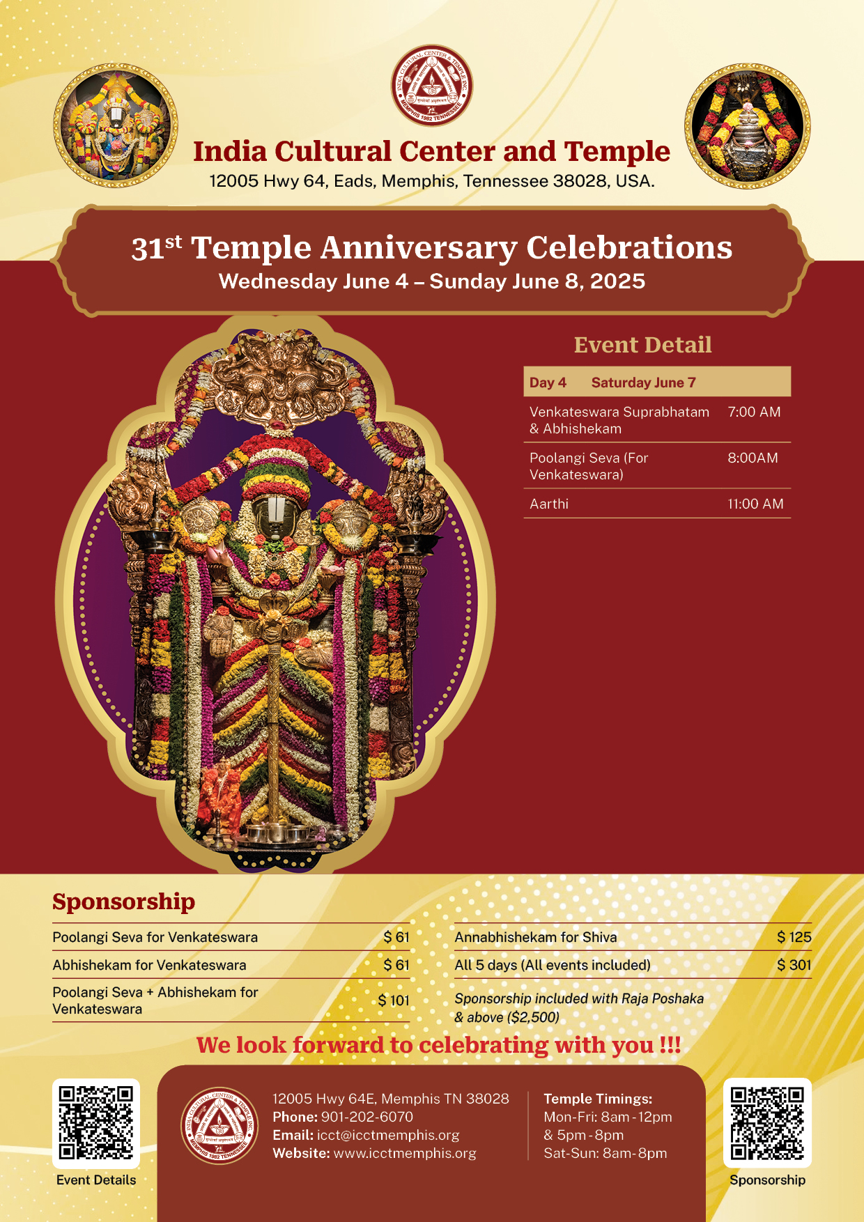 31st Temple Anniversary Celebrations