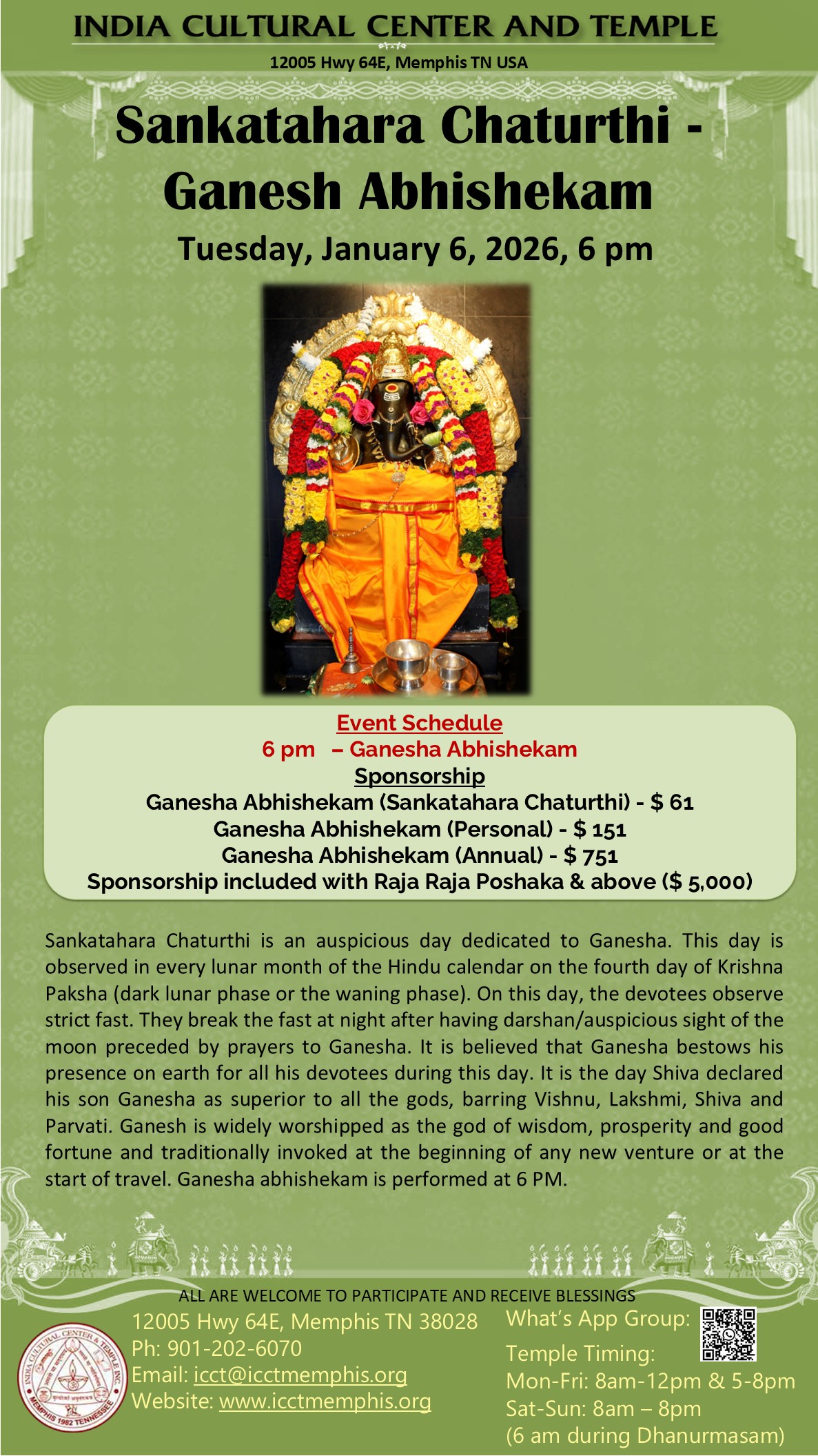Sankatahara Chaturthi - Ganesh Abhishekam