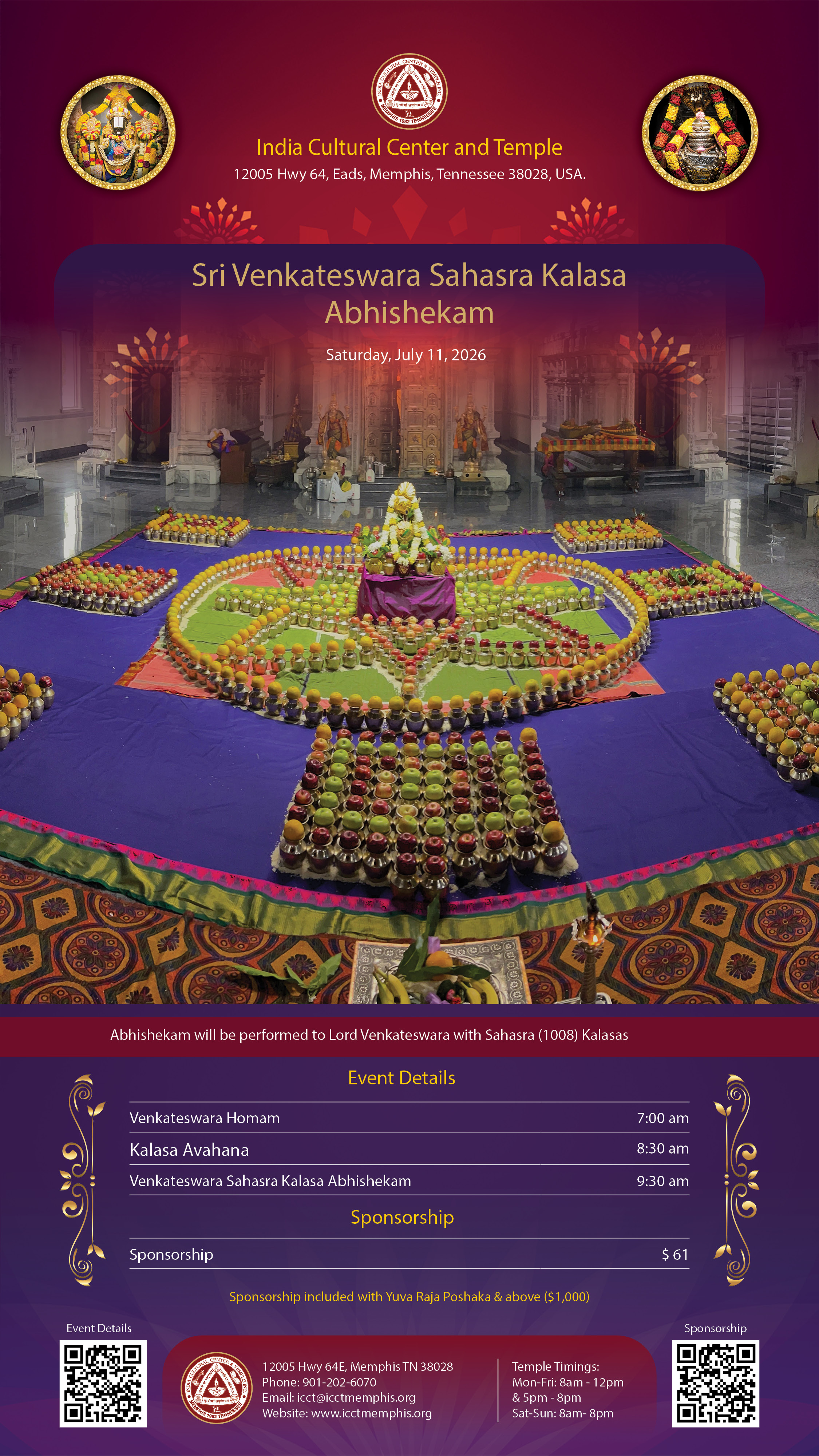 Sri Venkateswara Sahasra Kalasa Abhishekam & Guru Purnima Celebrations