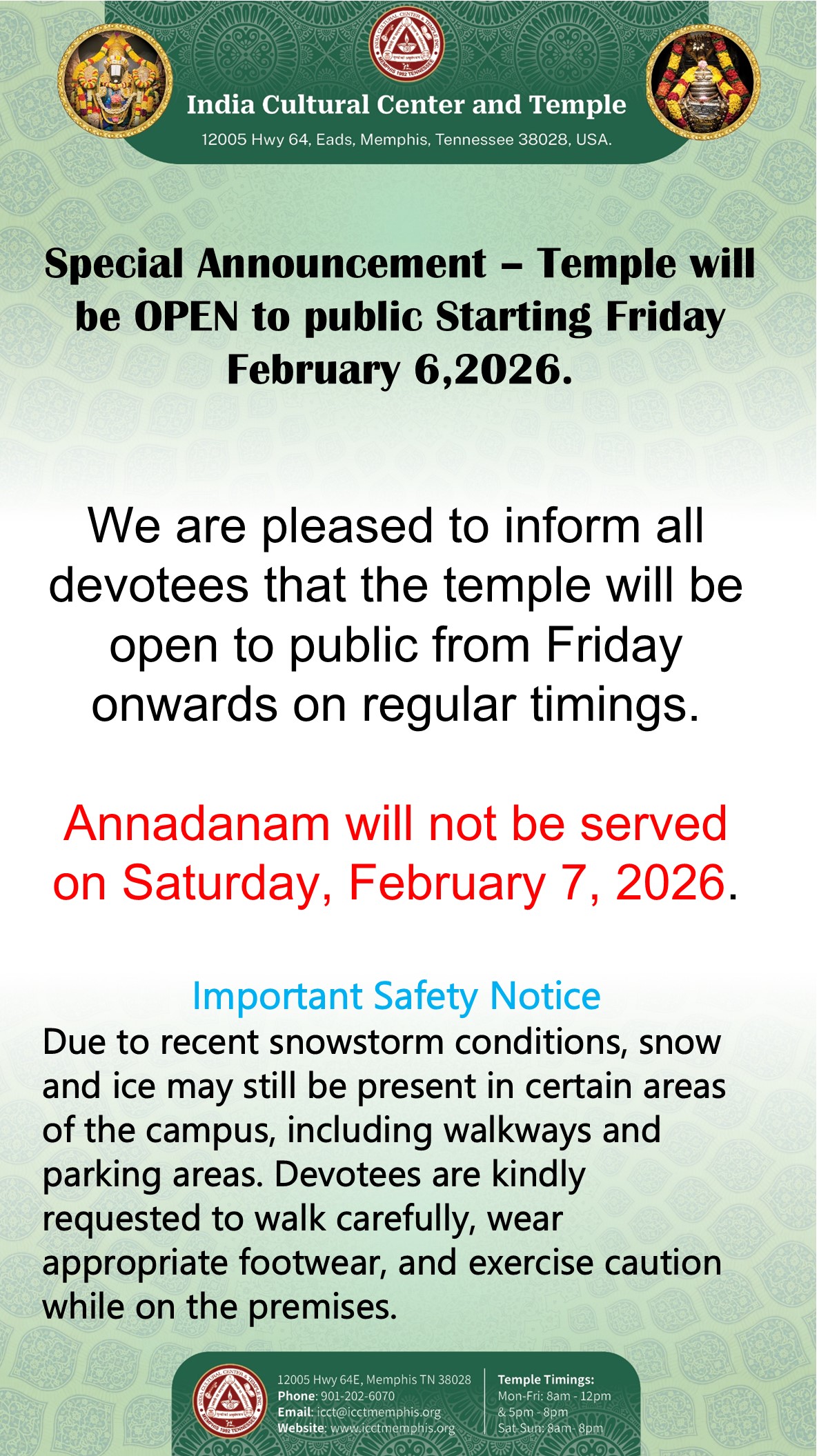 Temple Closed