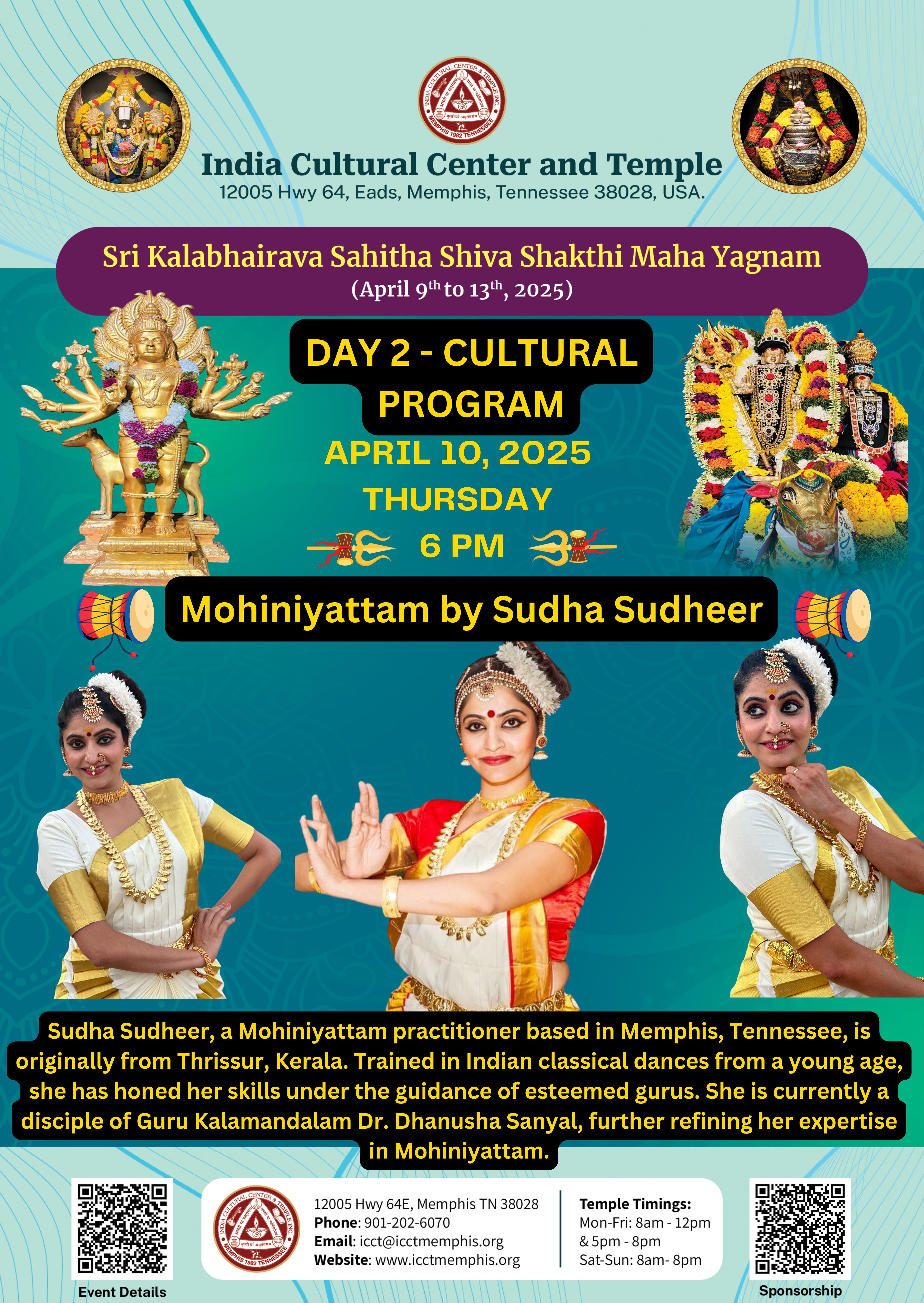 Day 2 (April 10 - Thursday) Cultural Program for Sri Kalabhairava Sahitha Shiva Shakthi Maha Yagnam 2025
