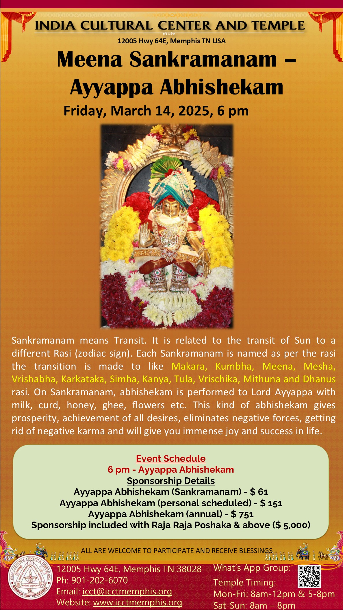 Meena Sankramanam – Ayyappa Abhishekam