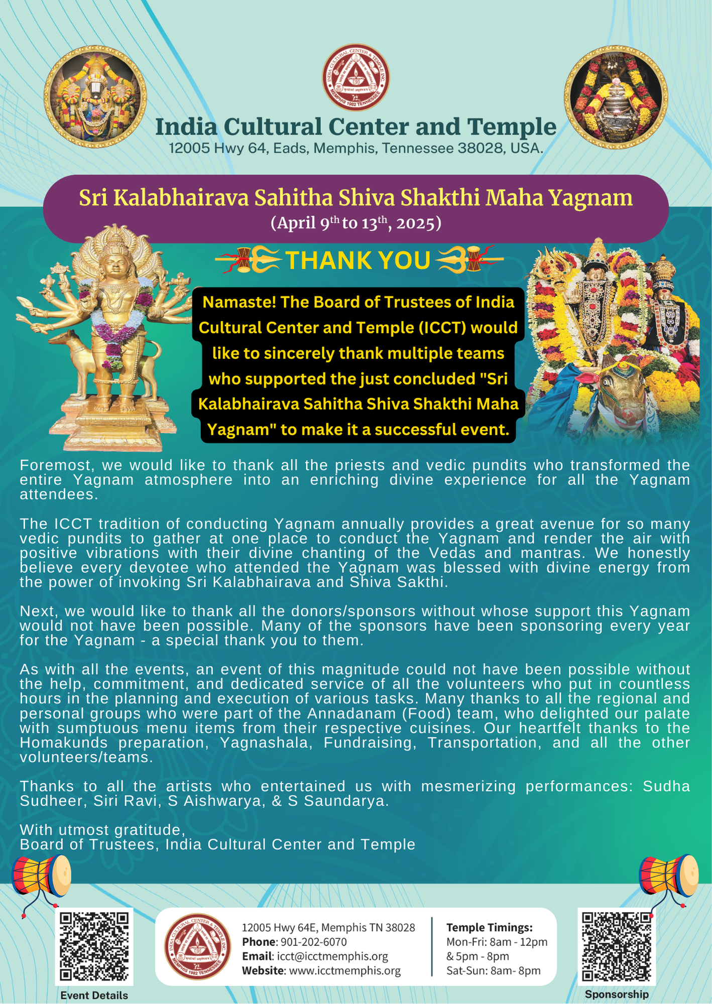Thank you - Sri Kalabhairava Sahitha Shiva Shakthi Maha Yagnam 2025