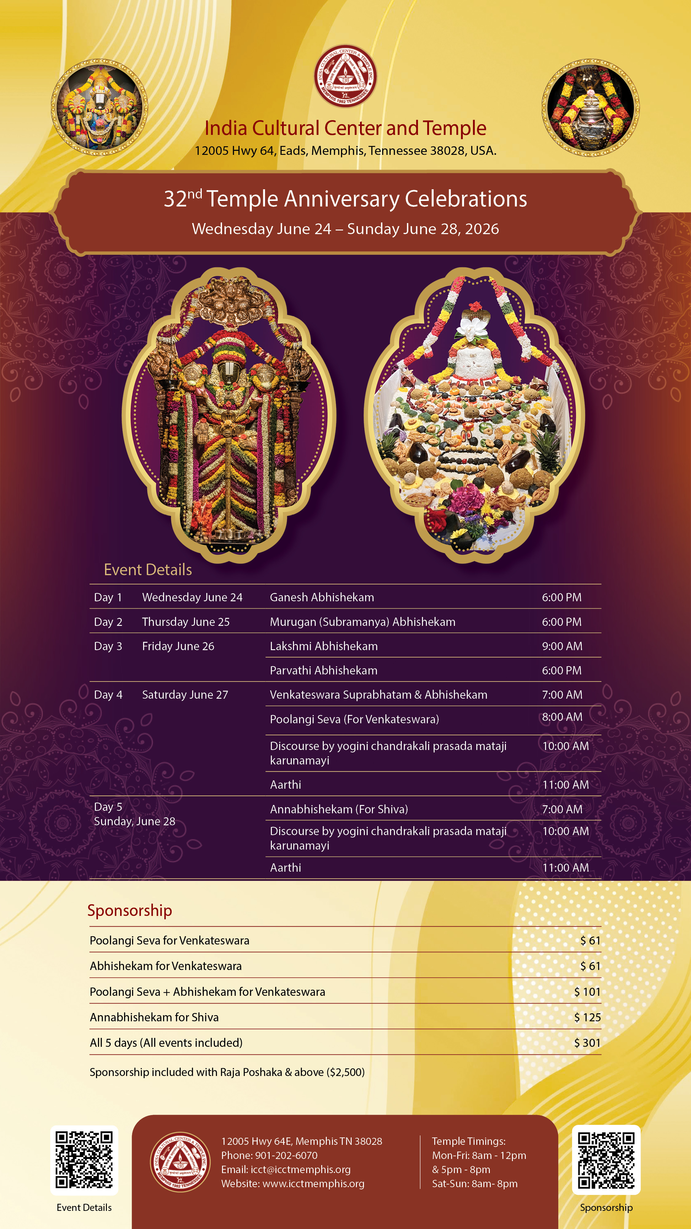 31st Temple Anniversary Celebrations