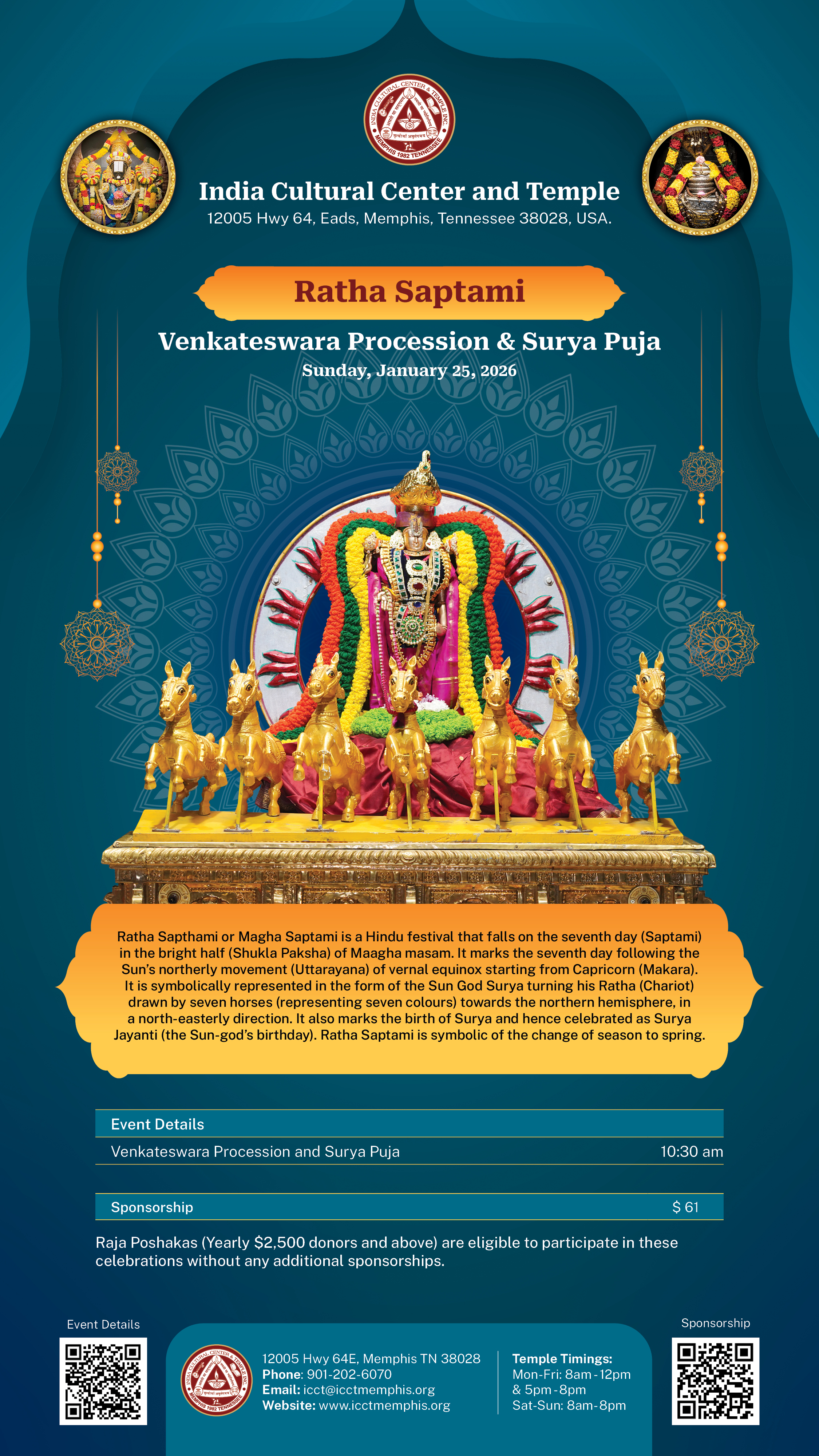 Ratha Saptami - Venkateswara Procession & Surya Puja