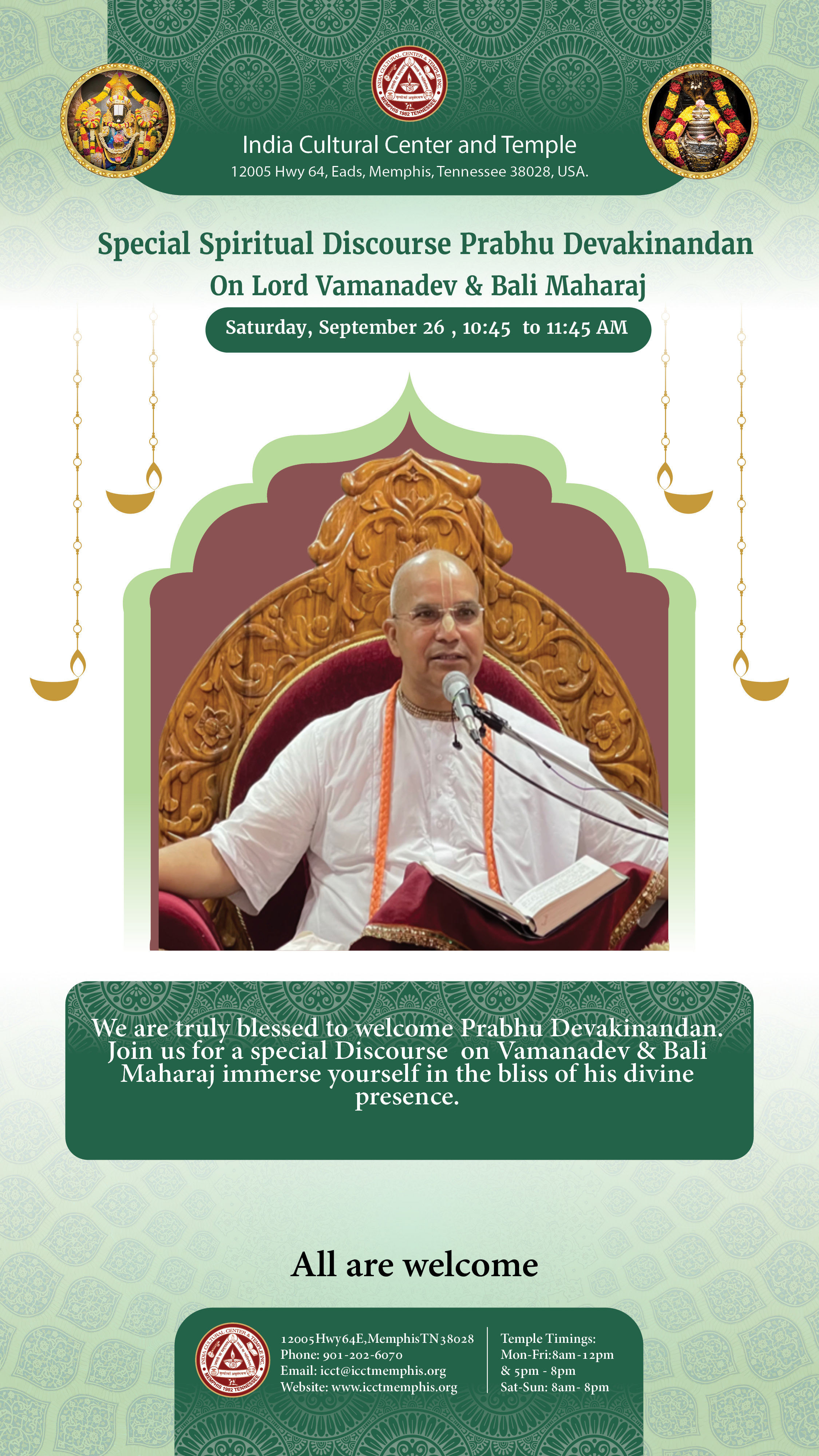 Receive blessings from Devakinandan at ICCT Special Spiritual Discourse