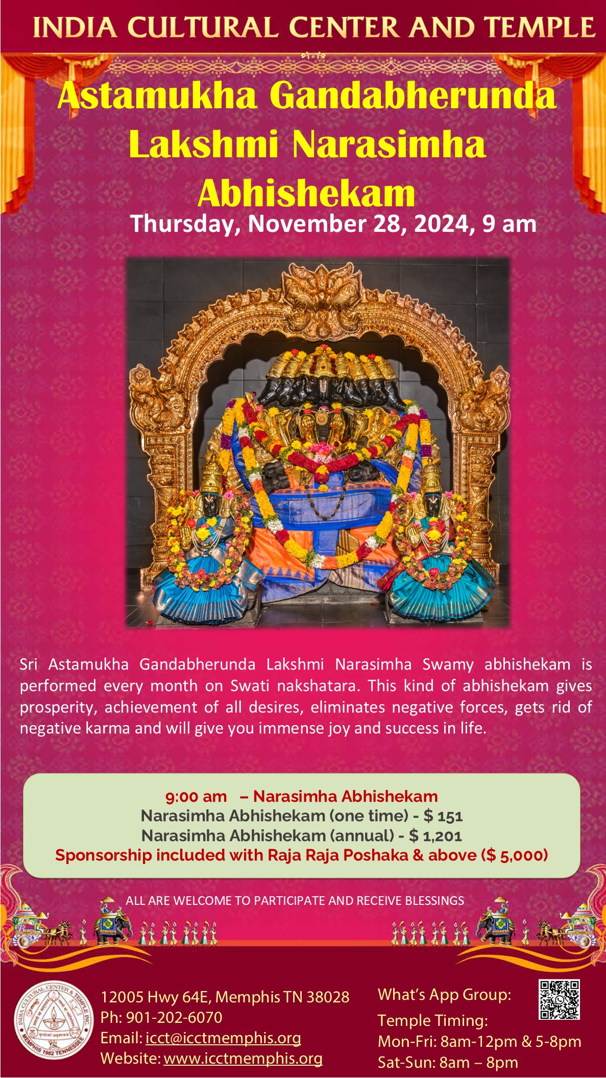 Astamukha Gandabherunda Lakshmi Narasimha Abhishekam