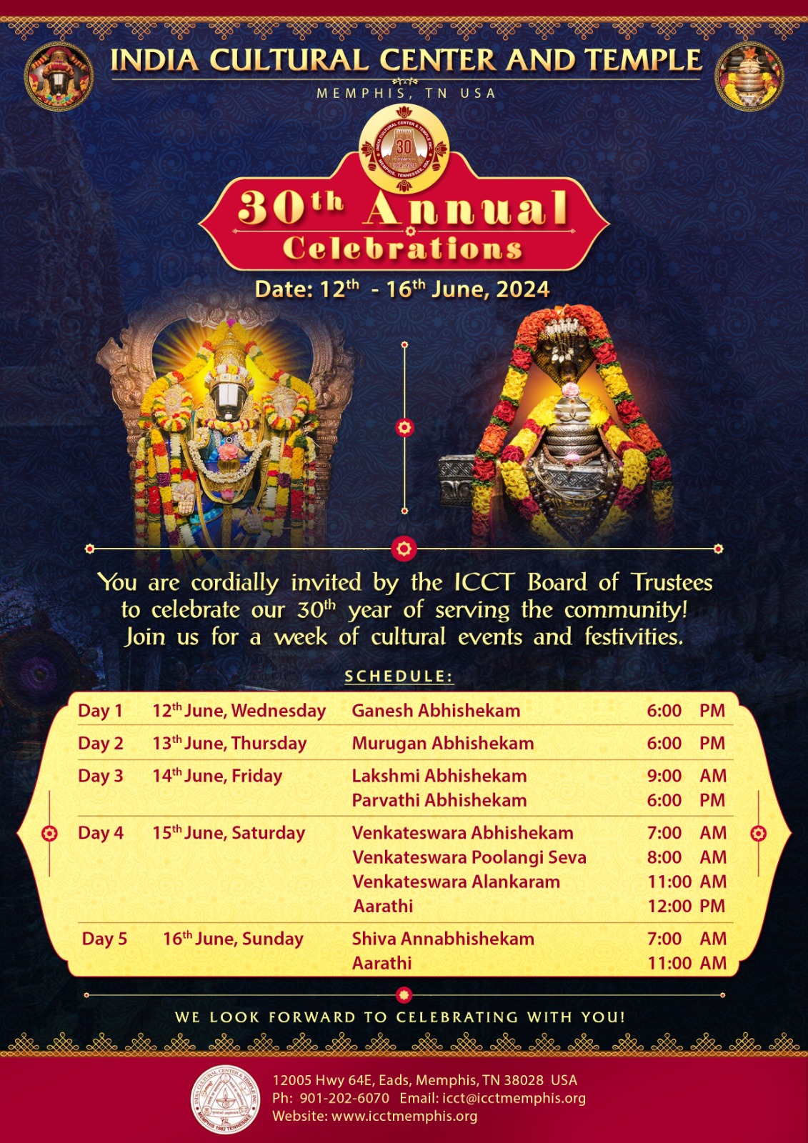 30th Temple Anniversary Celebrations