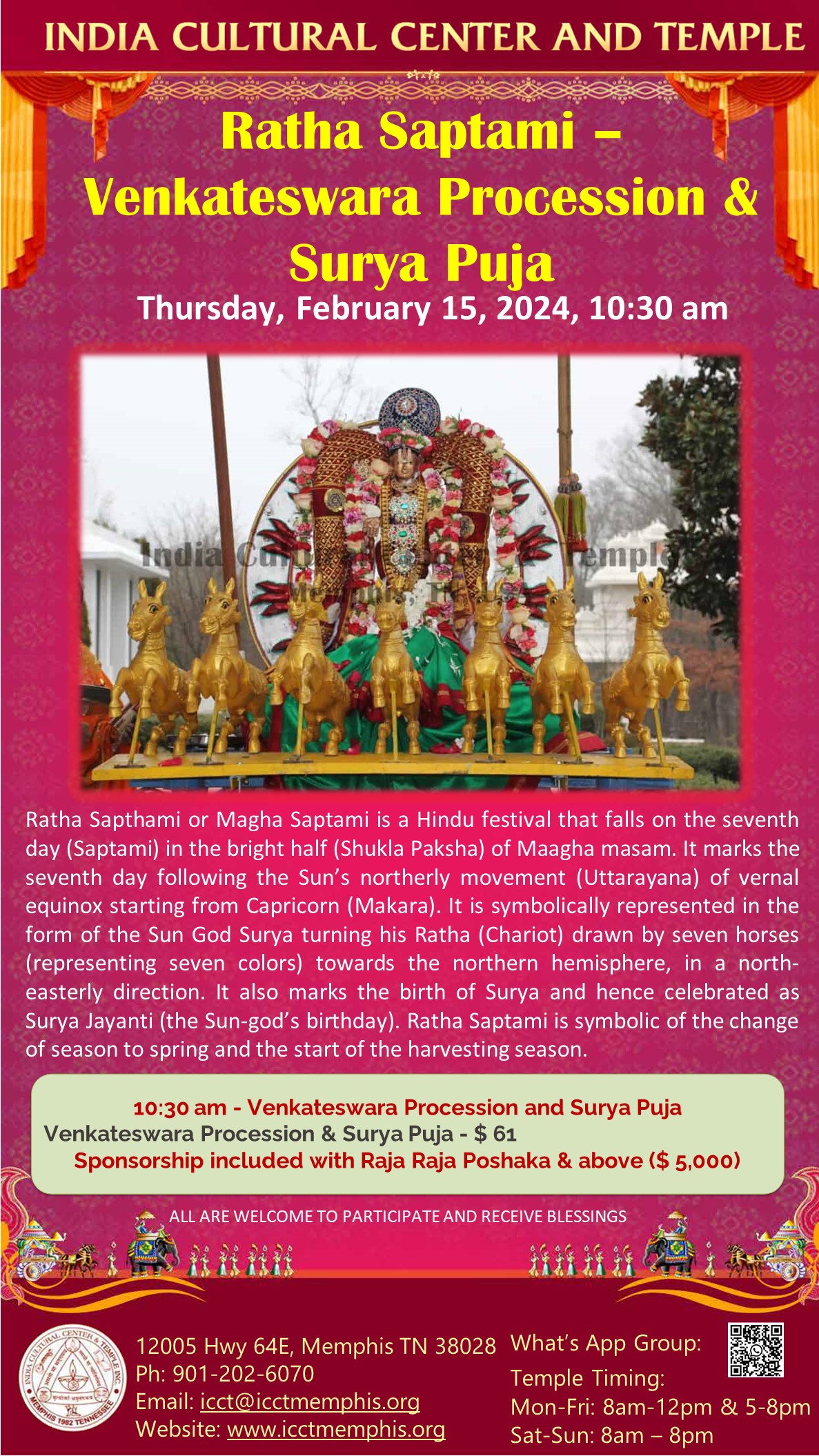 Ratha Saptami – Venkateswara Procession & Surya Puja