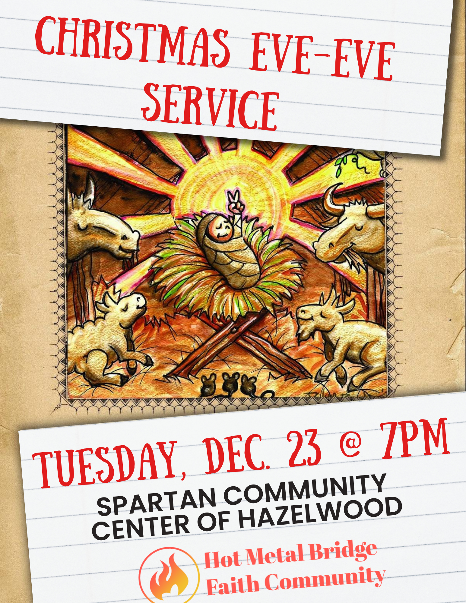 Christmas Eve-Eve Service: Dec 23 @ 7PM