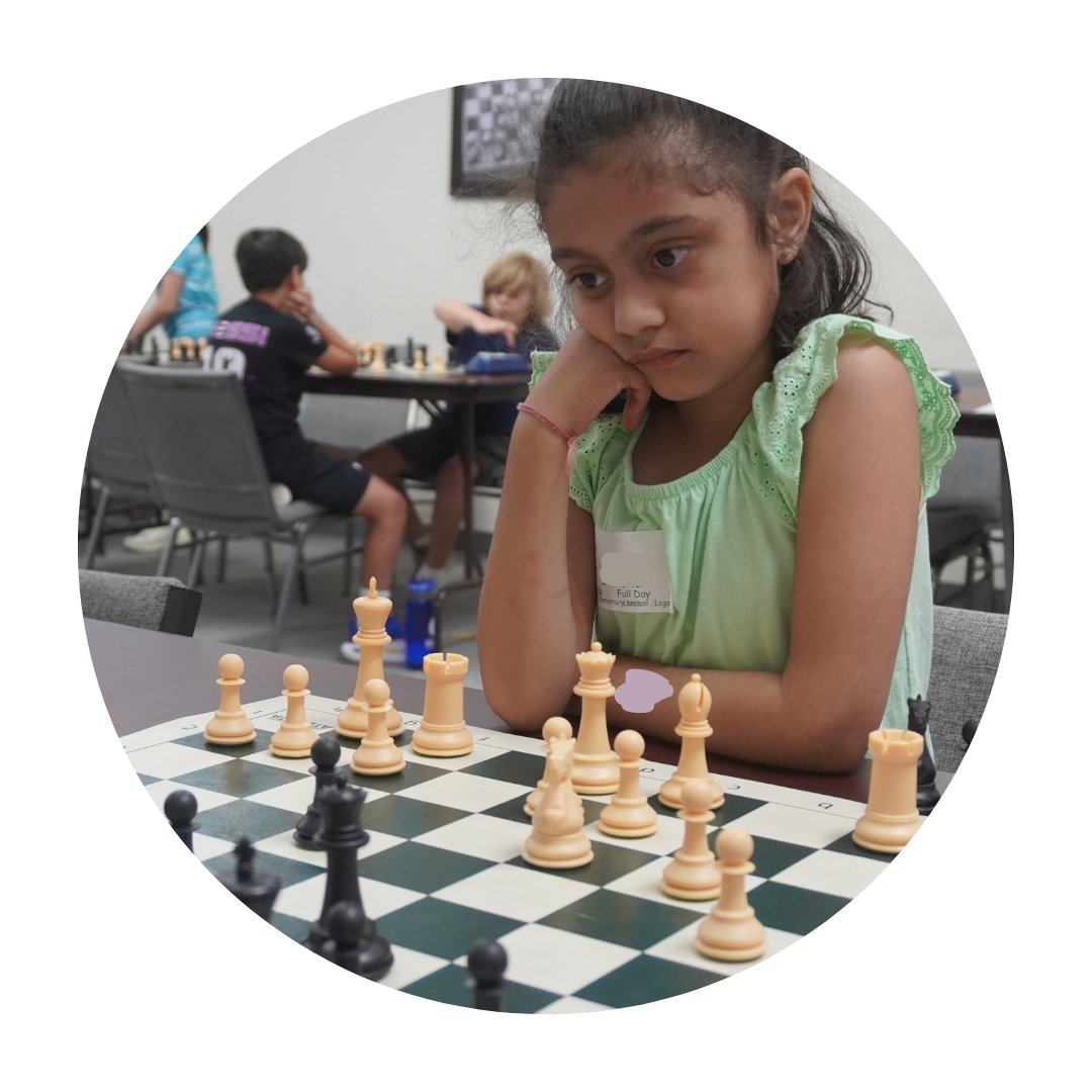 Girl playing chess