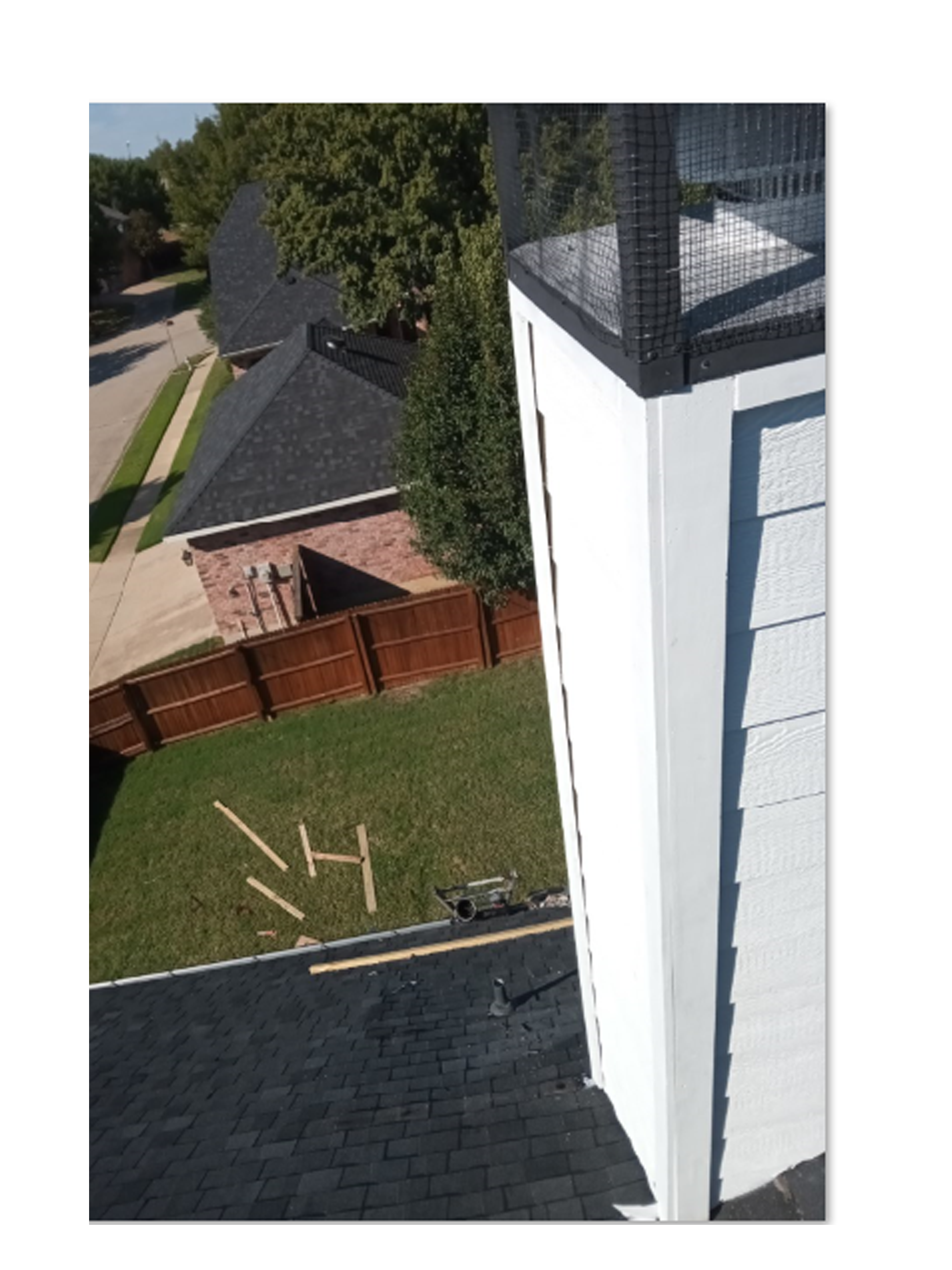 exterior siding of chimney replaced in dallas texas