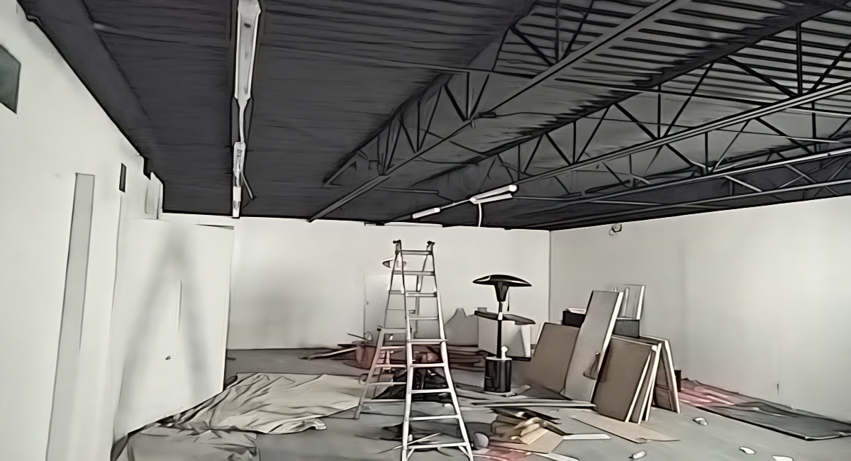 Warehouse room expansion project in garland texas, drywall repair and painting interiors