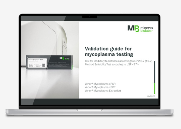 Photo of the validation guide for mycoplasma testing on screen