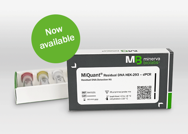 Package of Minerva Biolabs new product MiQuant® Residual DNA HEK-293 – dPCR
