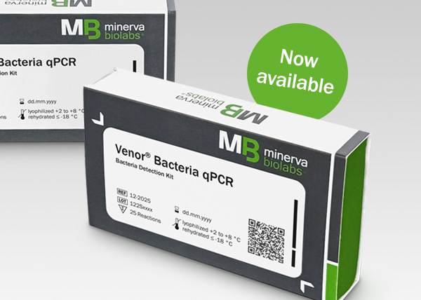 Photo of new Minerva Biolabs product Venor® Bacteria qPCR