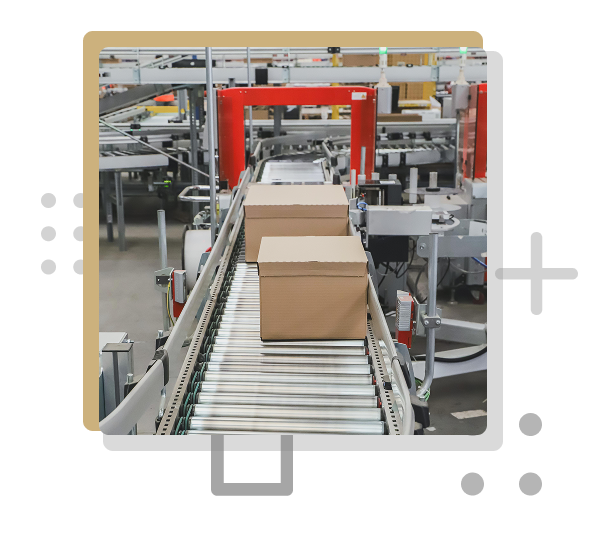 Linia produkcyjna z opakowaniami